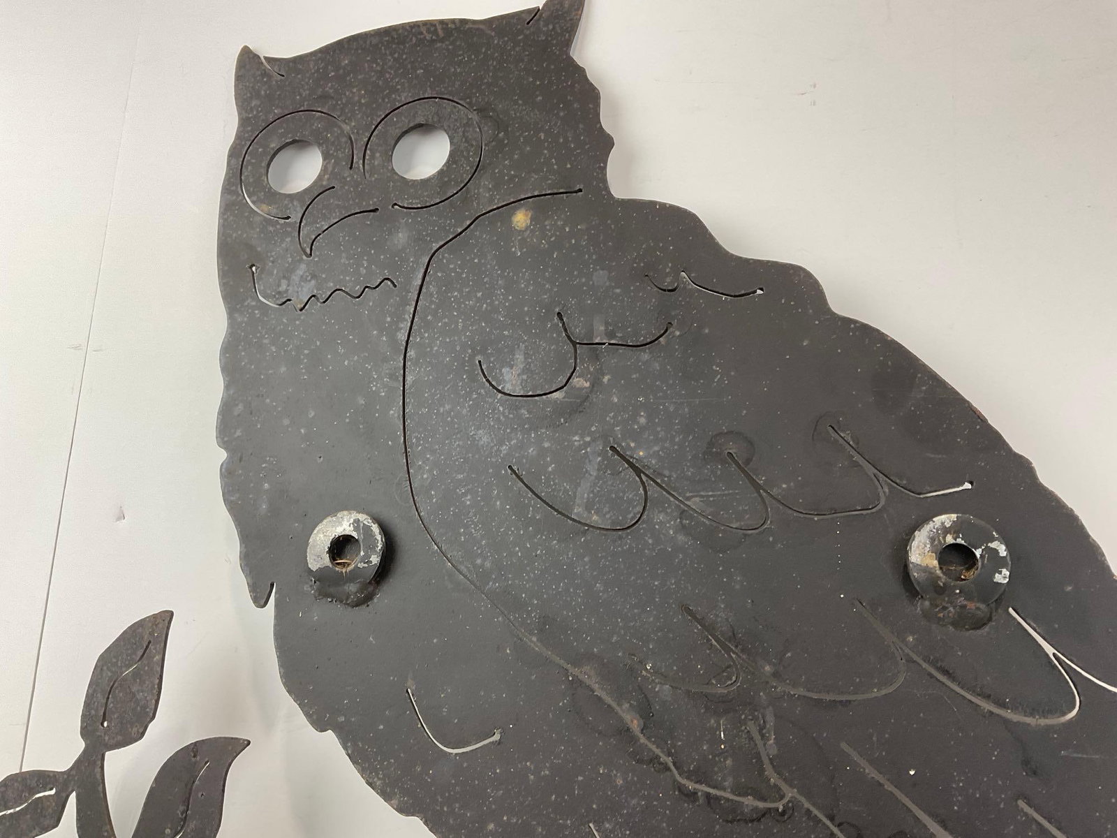 Laser Cut Metal Owl Wall Art piece, patina finish, 29h x 26w x 3d inches - 6
