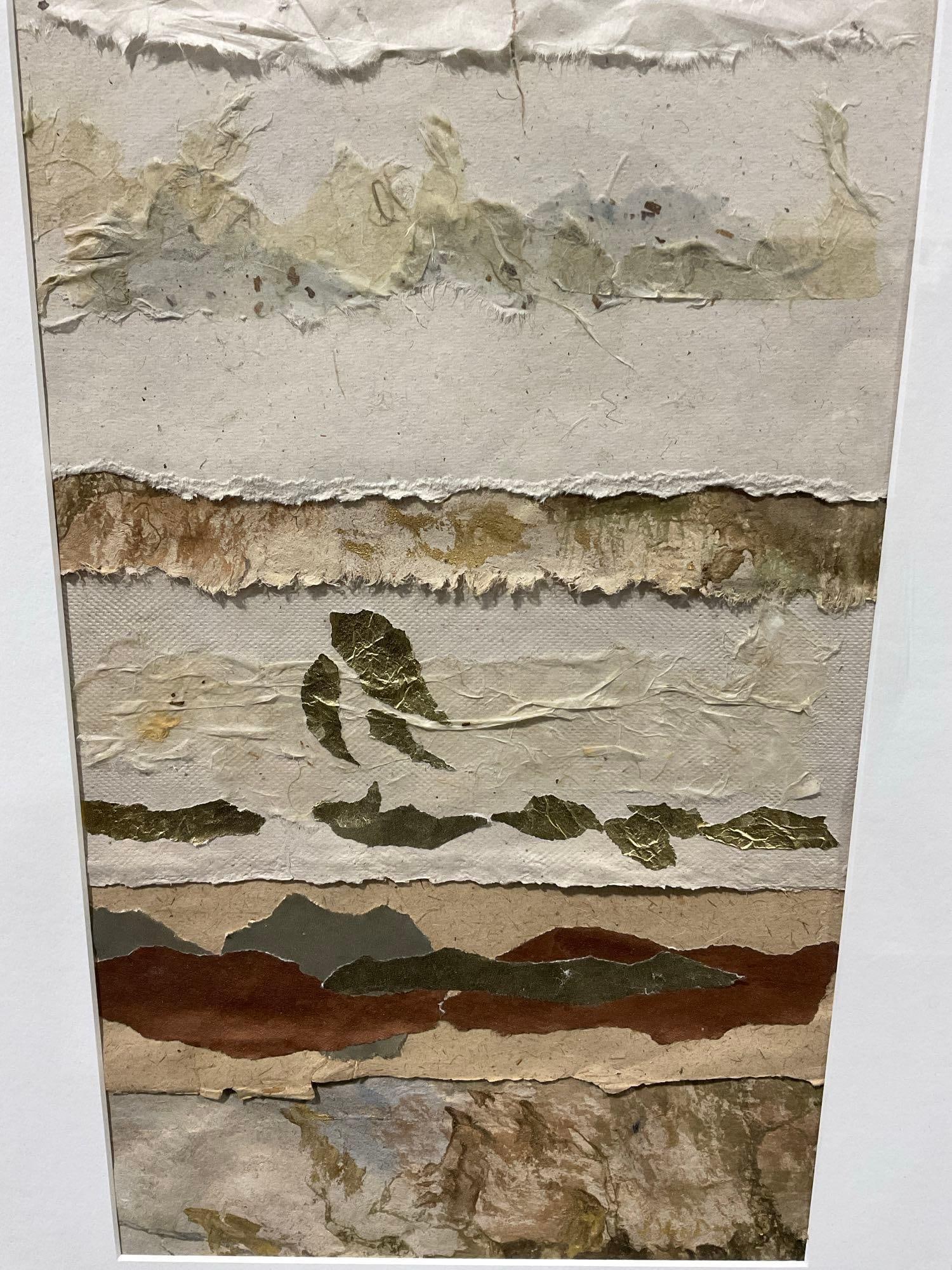 Framed Signed Original Mixed Media piece, #428 Fall Glow, by V. Van Doren, 36x19 inches - 3