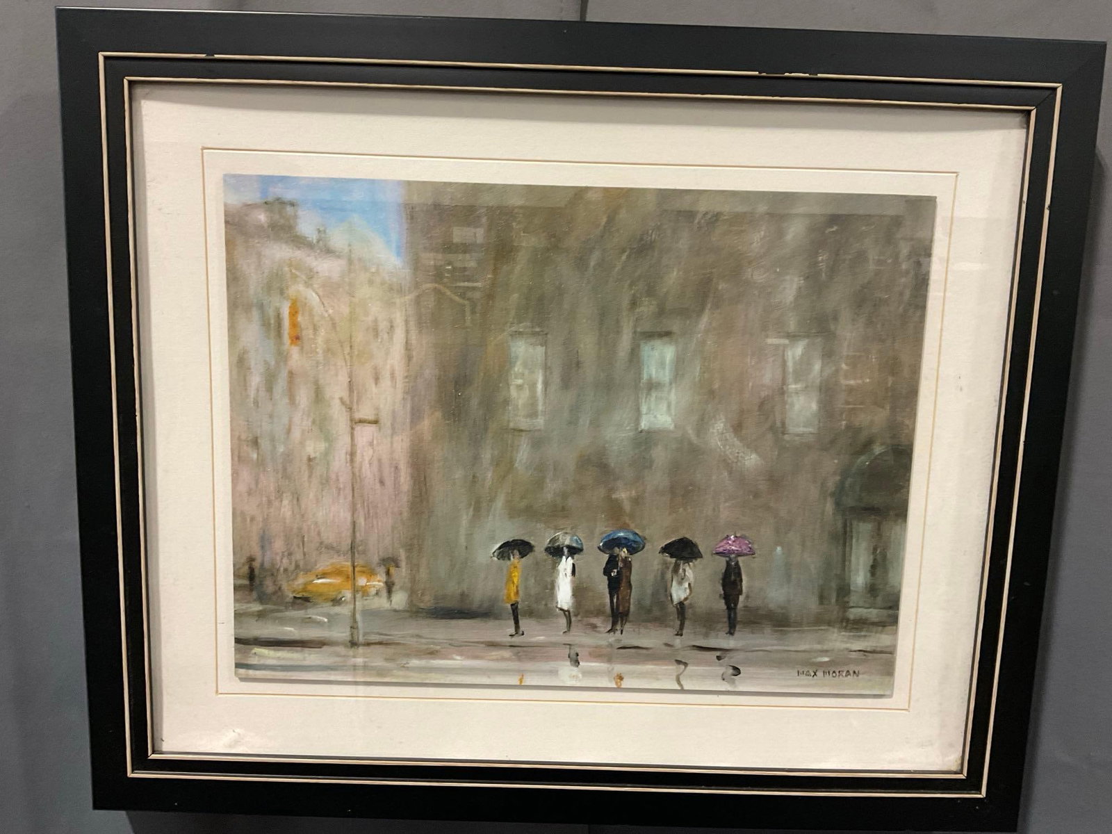 Framed Art Print, titled Waiting for a Cab - Park Avenue, 19x23 inches by Max Moran (1 of 7)