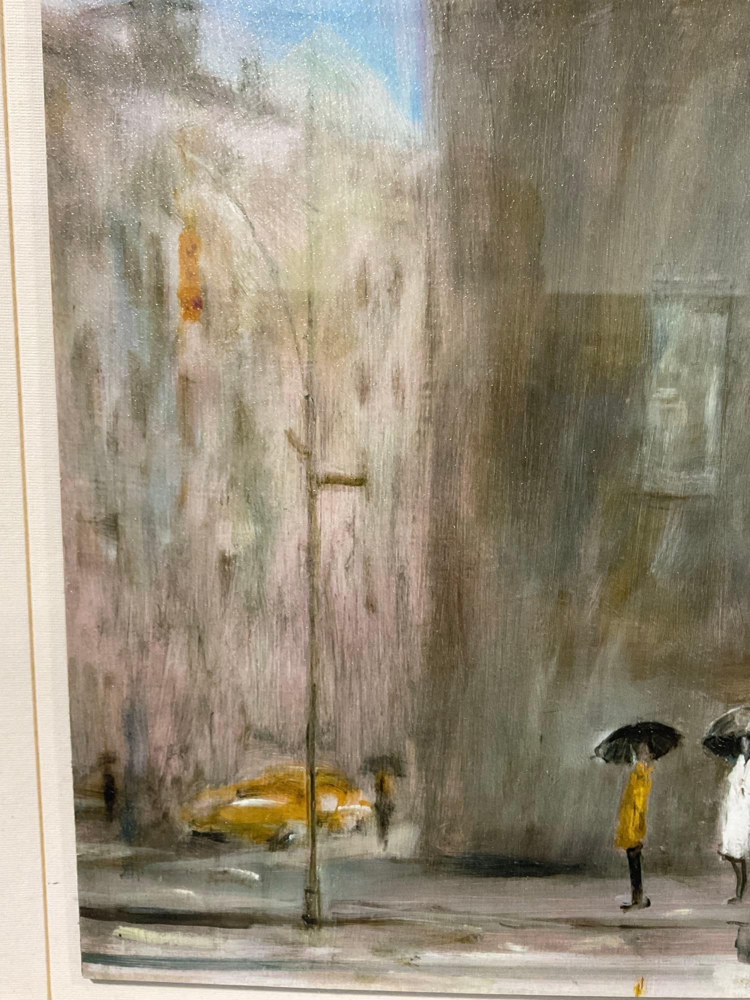 Framed Art Print, titled Waiting for a Cab - Park Avenue, 19x23 inches by Max Moran - 3
