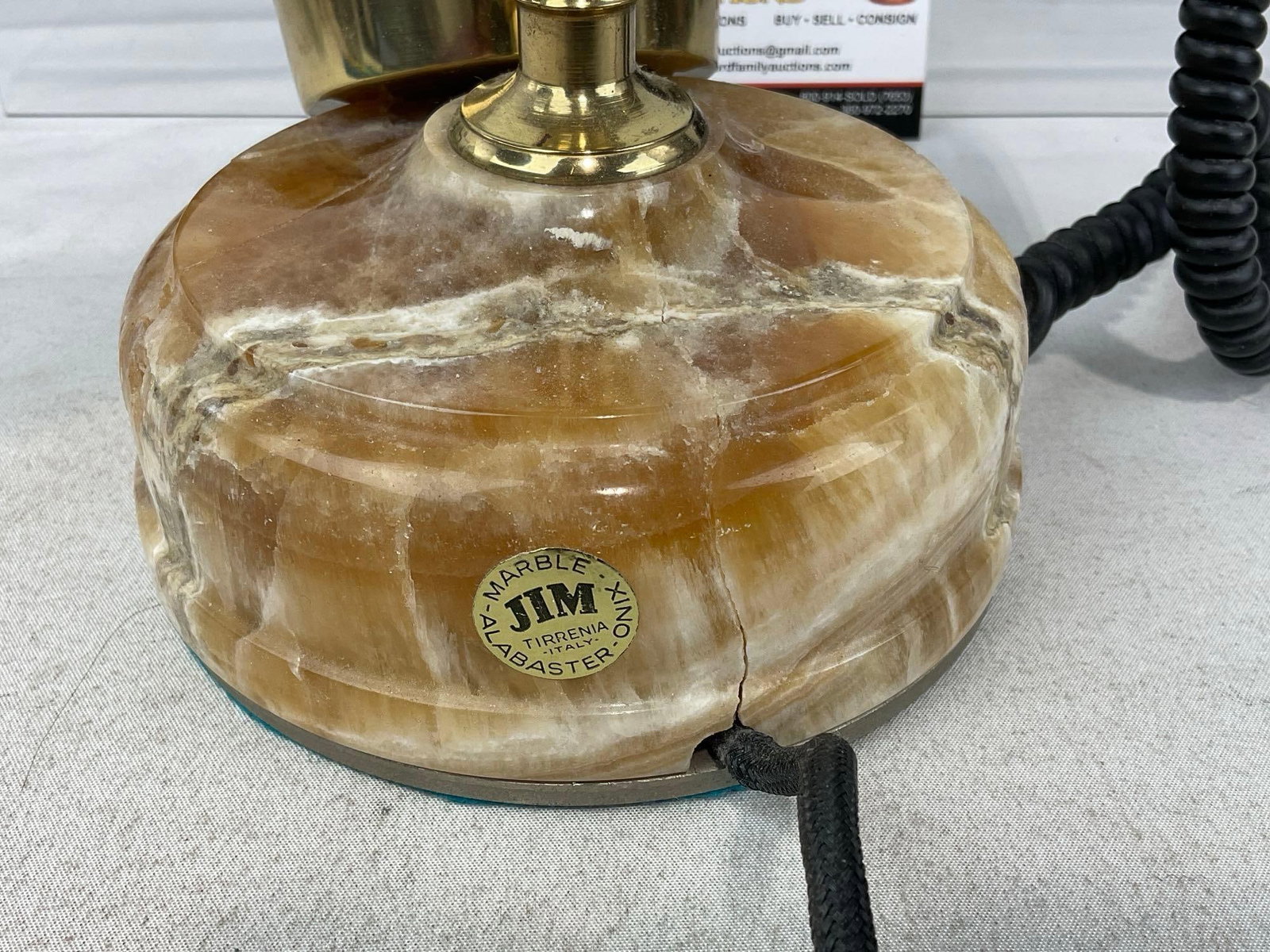 Vintage Rotary Telephone Italian Marble Alabaster Onyx Jim Tirrenia, untested - 6