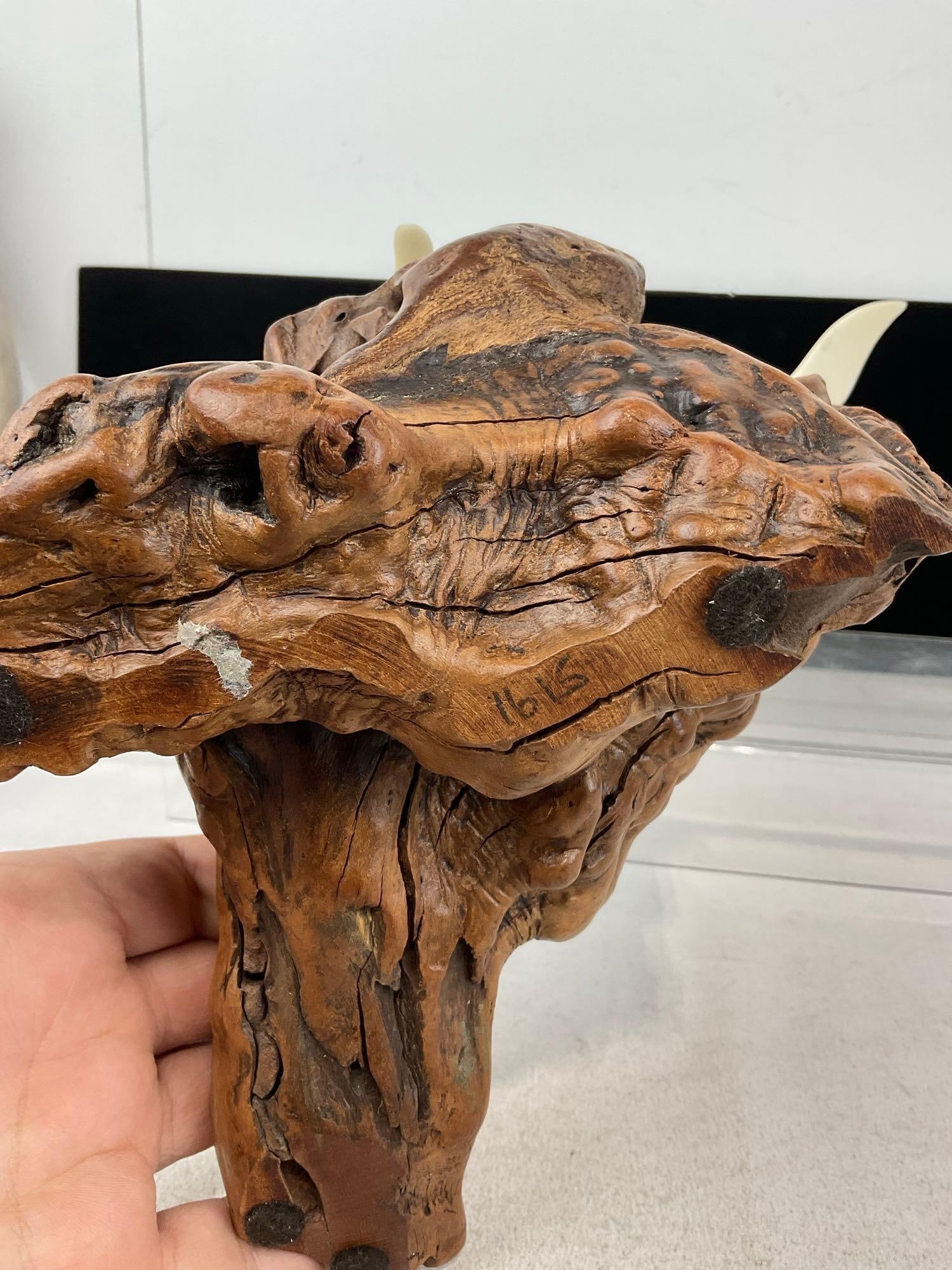Carved Pellucida Resin Whale & Pair of Dolphins Sculpture on Burlwood Stand, by John Perry, 11x12... - 7