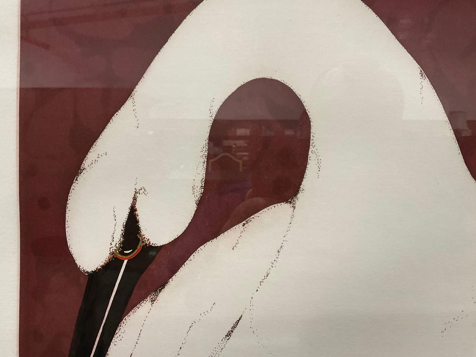 Framed Signed & #d 28/200, titled Un Cygne by Beki Killorin, 22h x 22w x 3d inches - 2