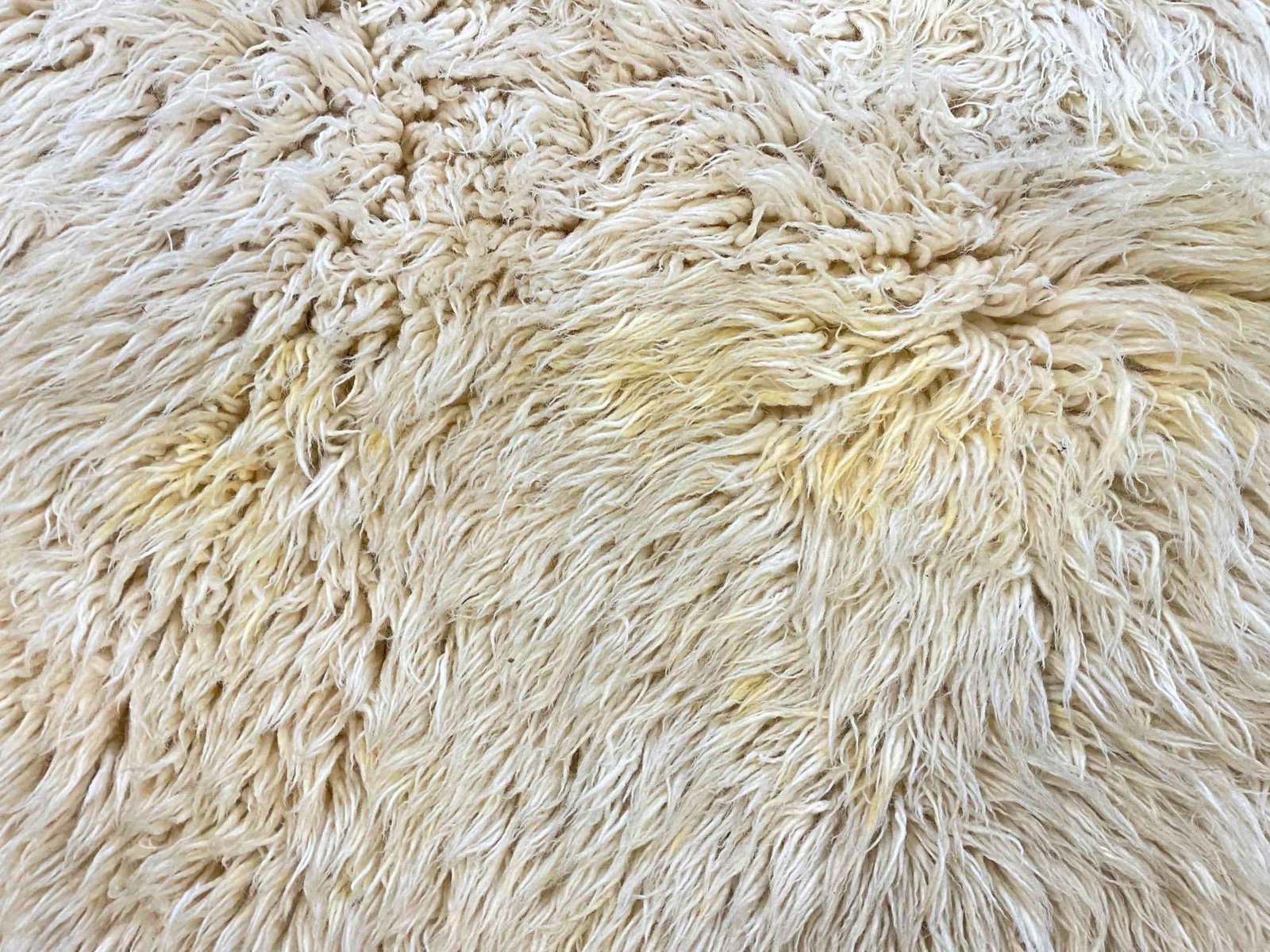 Natural Sheepskin Floor Rug w/ Wool Backing. Fair Condition. Measures 72" x 56" See pics. - 2