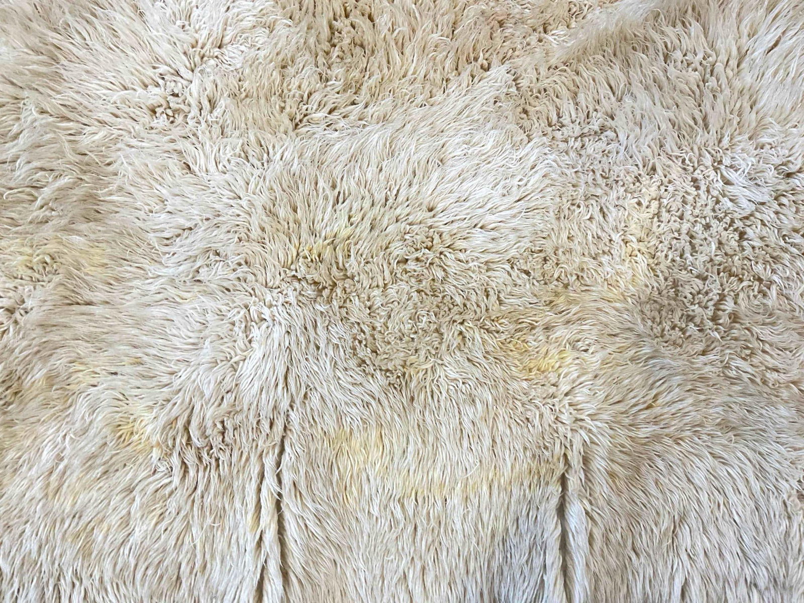 Natural Sheepskin Floor Rug w/ Wool Backing. Fair Condition. Measures 72" x 56" See pics. - 4