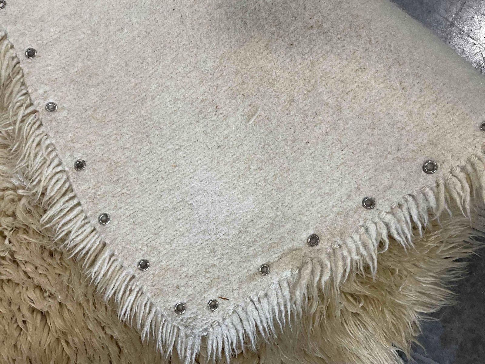 Natural Sheepskin Floor Rug w/ Wool Backing. Fair Condition. Measures 72" x 56" See pics. - 6