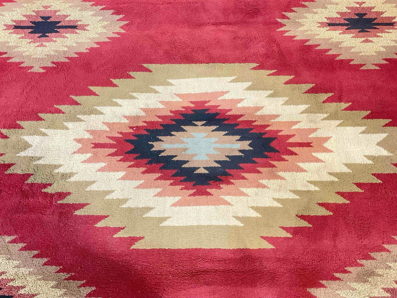 Home Decorators Red & Brown Nylon Pile Area Rug w/ Southwestern Design. Measures 120" x 94" - 3