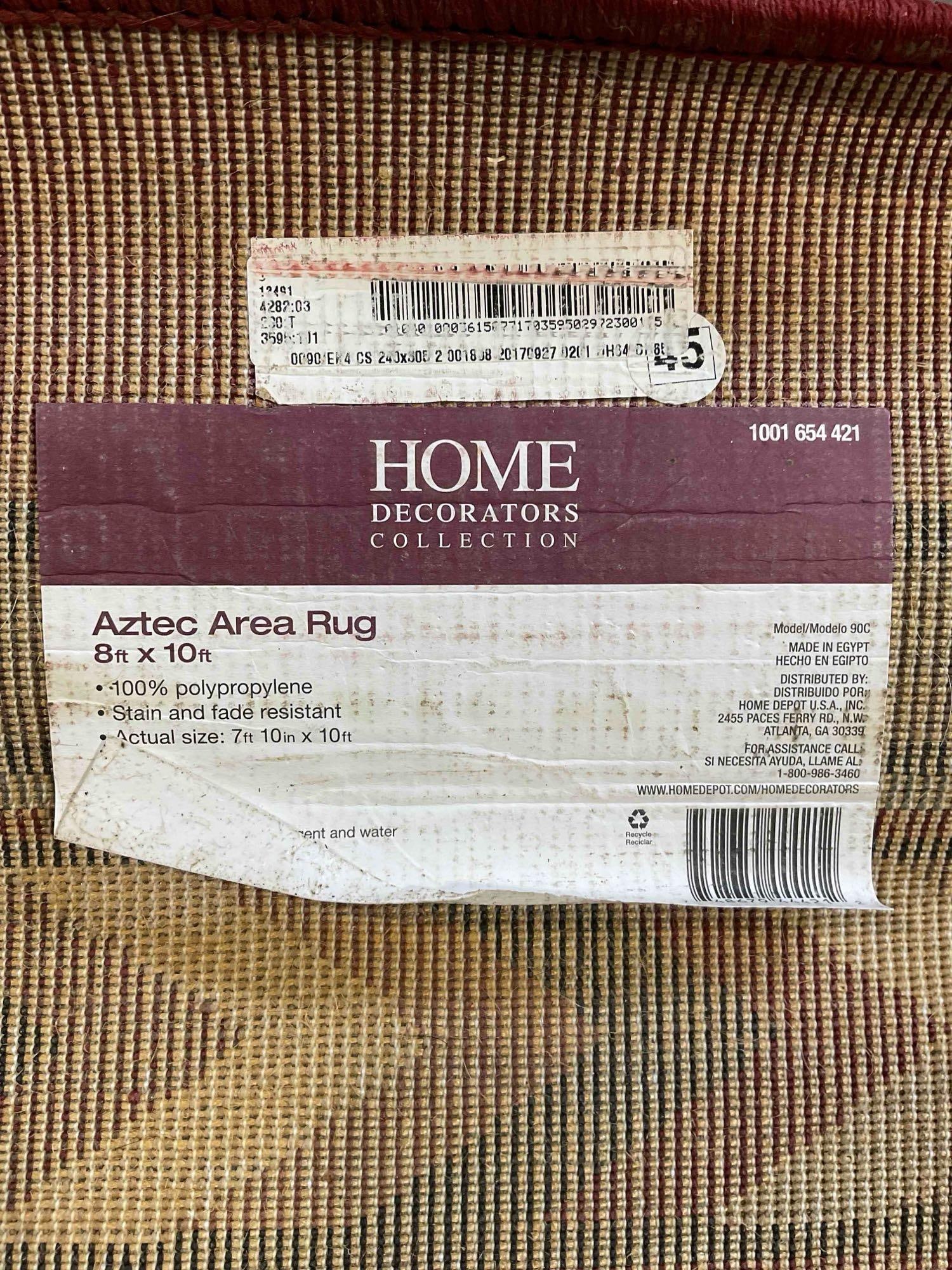 Home Decorators Red & Brown Nylon Pile Area Rug w/ Southwestern Design. Measures 120" x 94" - 5