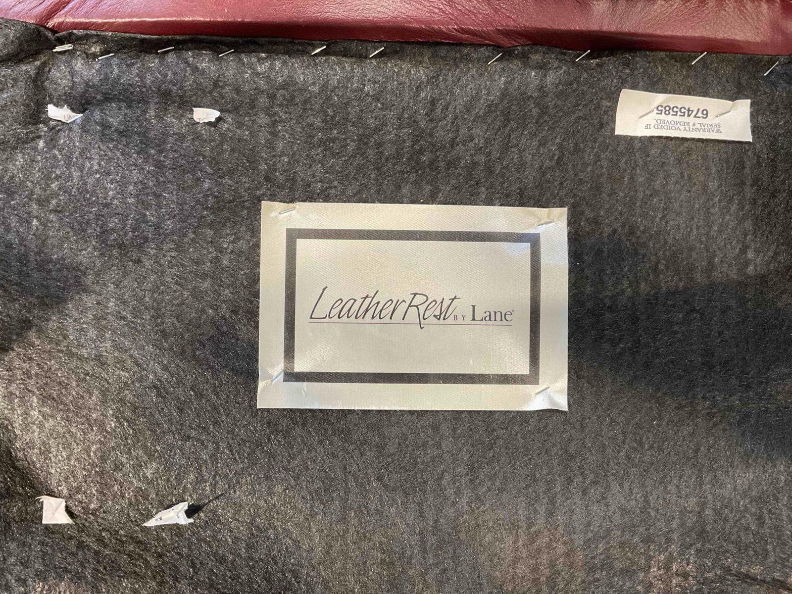 Vintage Oxblood Red LeatherRest by Lane Stressless Style Recliner Chair w/ Ottoman. See pics. - 6