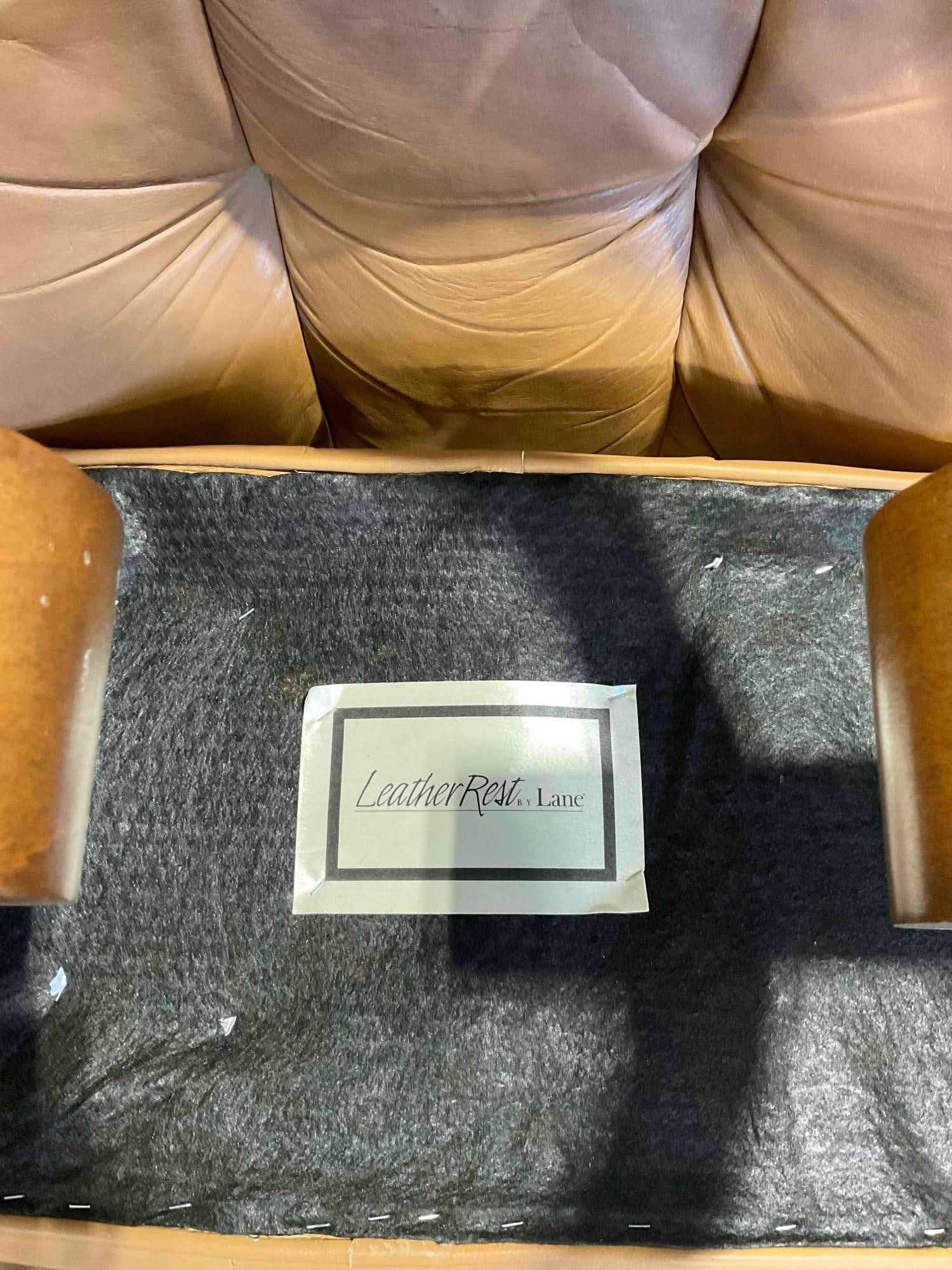 Vintage Latte Brown LeatherRest by Lane Stressless Style Recliner Chair w/ Ottoman. Fair Cond. - 9