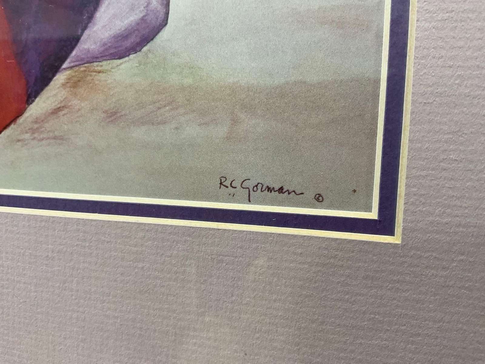 Framed Serigraph by Native American Artist R.C. Gorman, 14x16 inch, Woman w/Blanket - 3