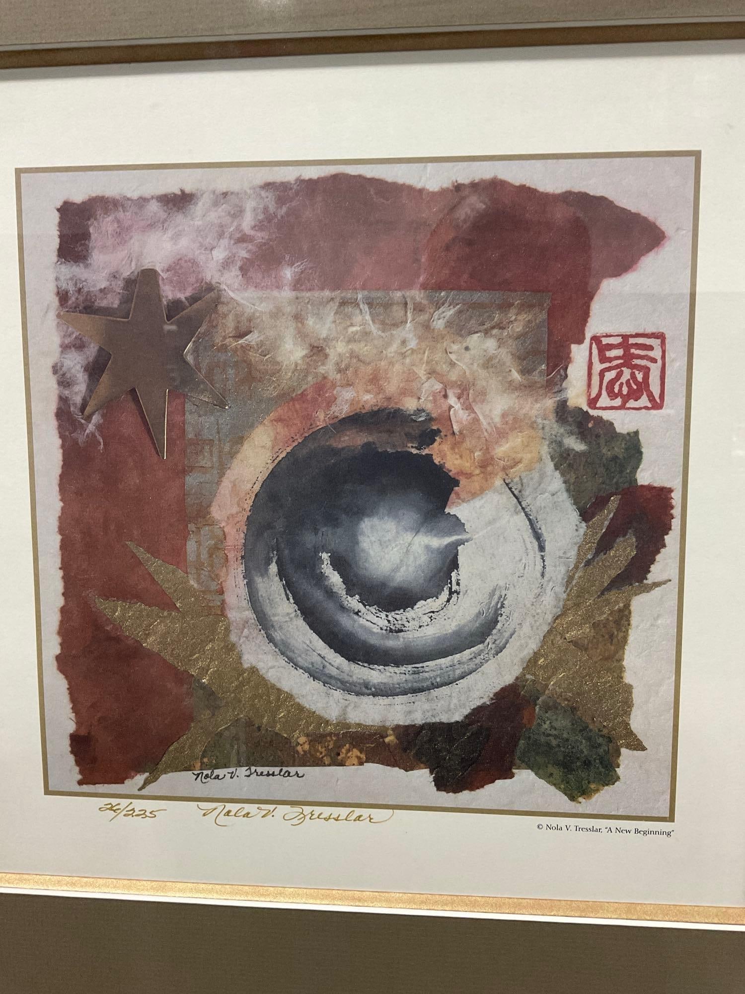 Framed Signed & #d 26/225 Litho titled A New Beginning by Nola V. Tresslar, PNW artist, 23x23 in - 2