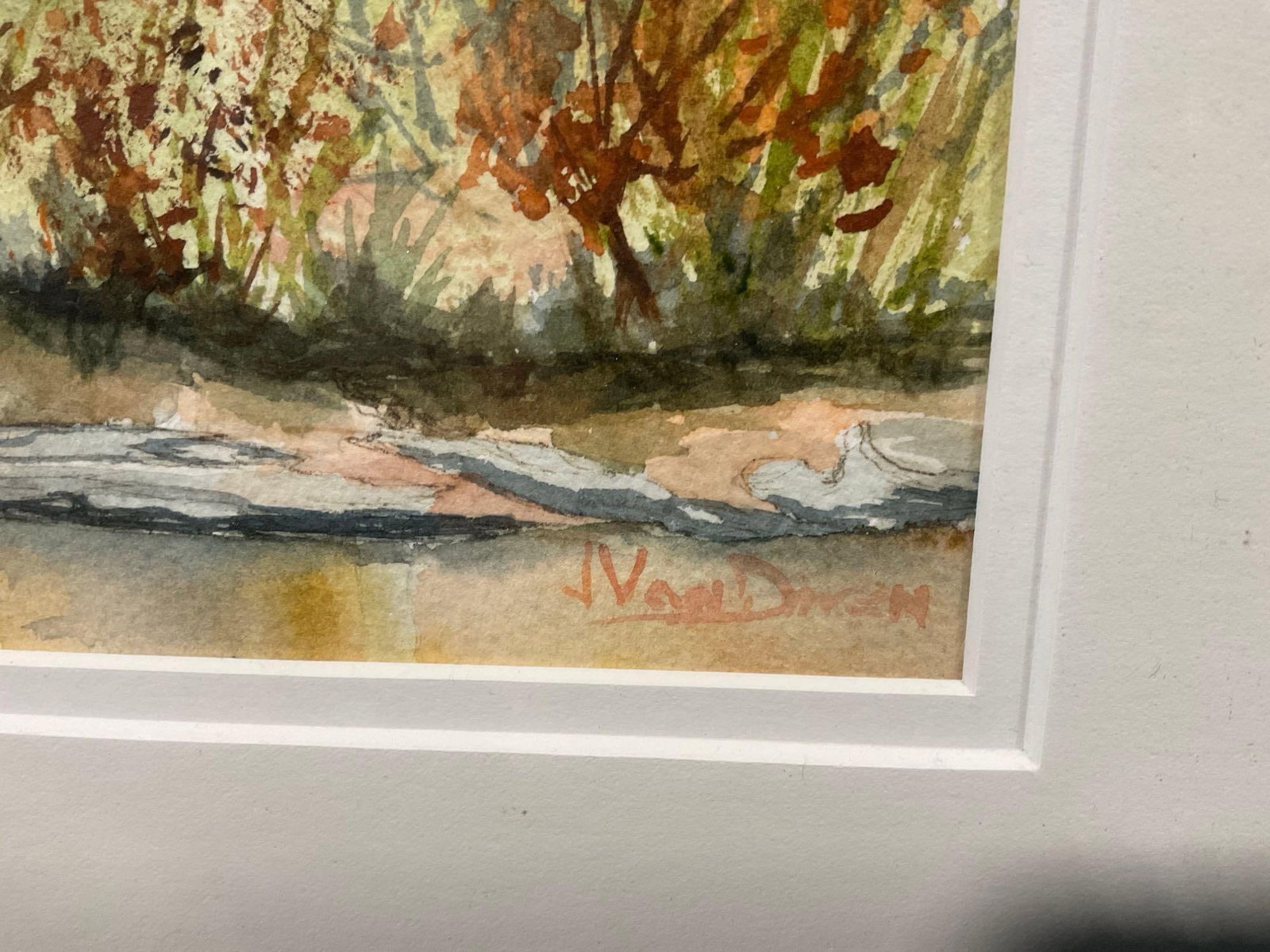 Pair of Watercolor Paintings by V. VanDoren, Titled #486 Autumn Thicket & #487 McLane Creek Area - 3