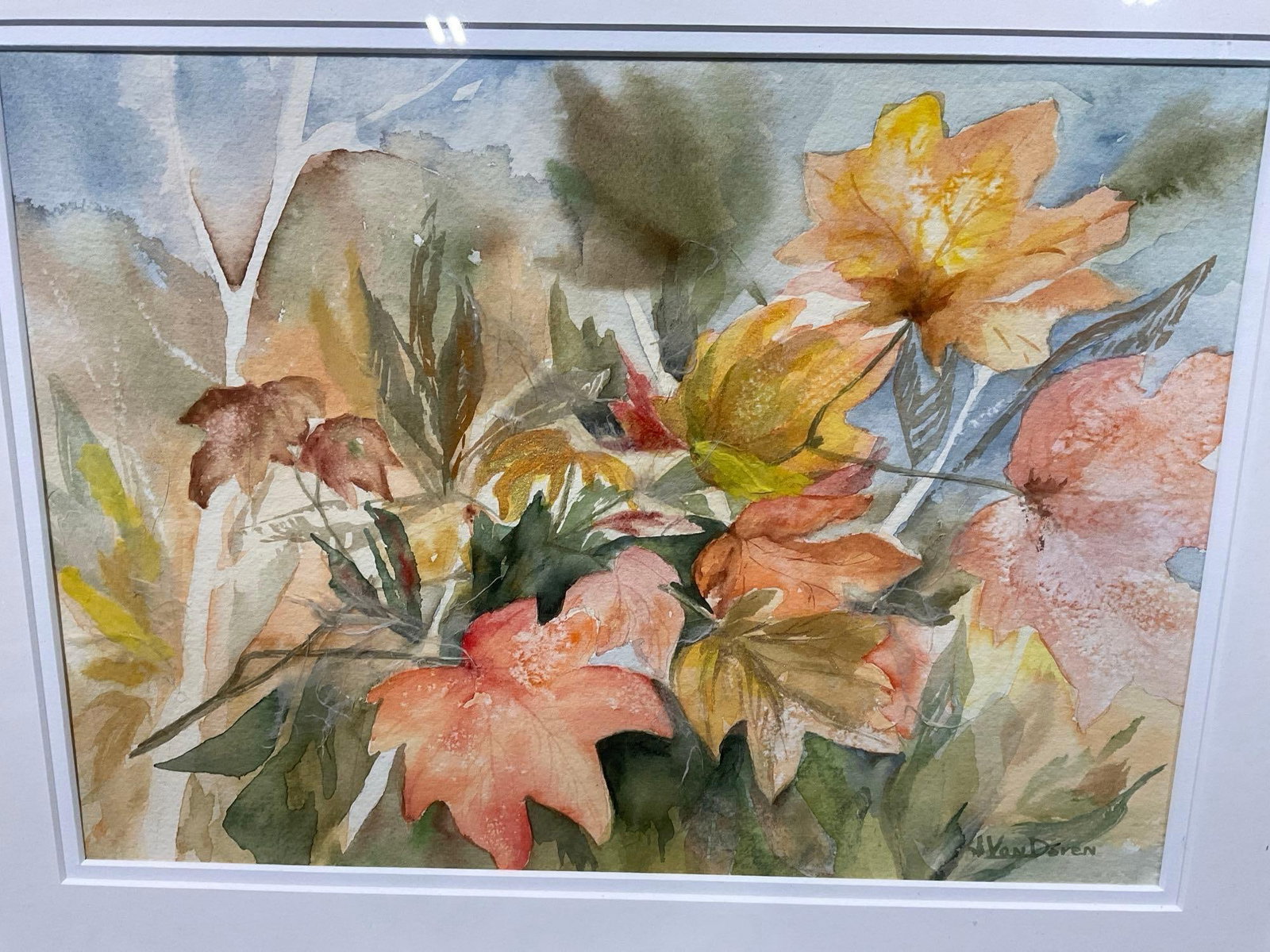 Pair of Watercolor Paintings by V. VanDoren, Titled #486 Autumn Thicket & #487 McLane Creek Area - 4