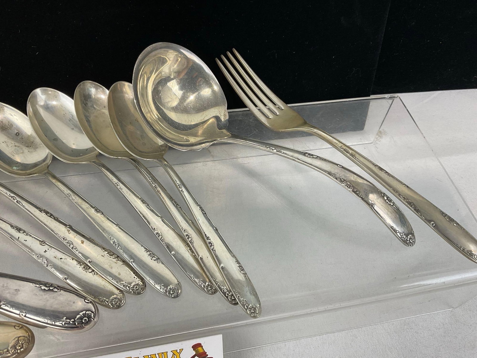 Towle Sterling Silver Flatware, 3 forks, 4 spoons, ladle, butter knife & Cake server, 470.6 gram ... - 2