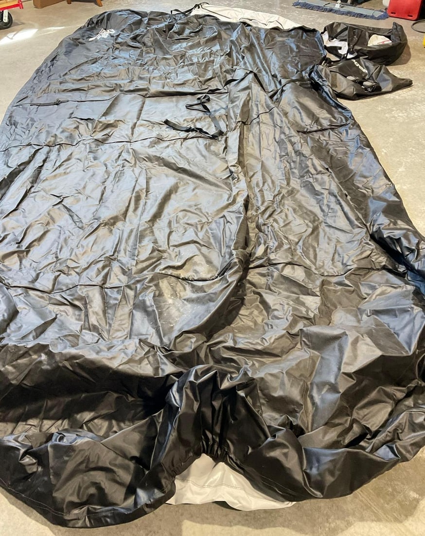 Massive Ranger Boat Cover model Z21 in black, roughly 18 x 8 feet coverage, in carrying bag - 3