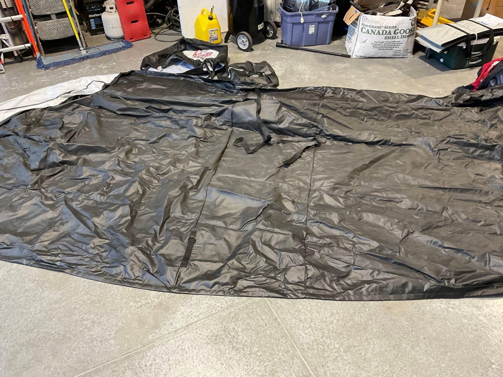 Massive Ranger Boat Cover model Z21 in black, roughly 18 x 8 feet coverage, in carrying bag - 4
