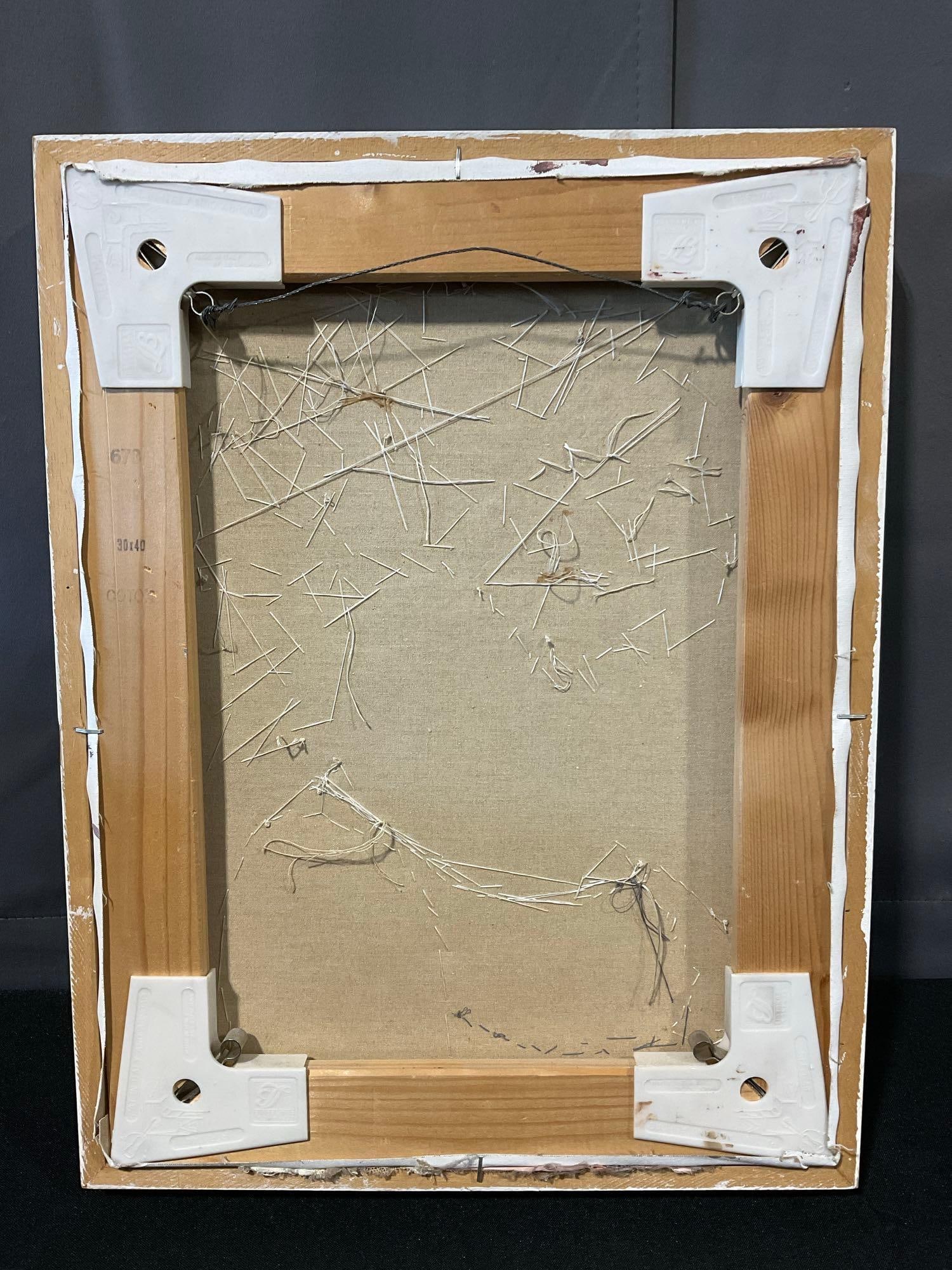 Framed Signed Mixed Media by Sylvia Nestler, Pasta/knitted clothes & clay, 18x14 inches - 5