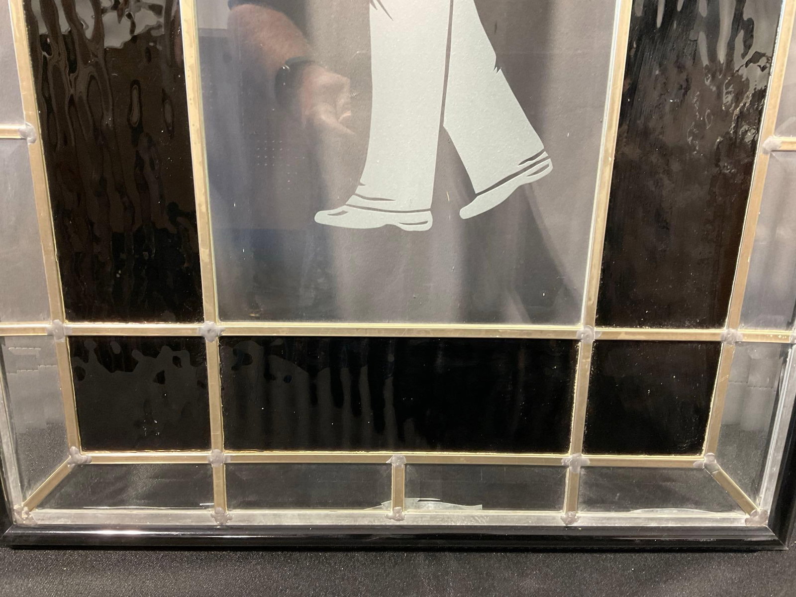 Customized Stained Glass Window, Orchestra Conductor, Leaded, Black Border, approx 36h x 20w inches - 4