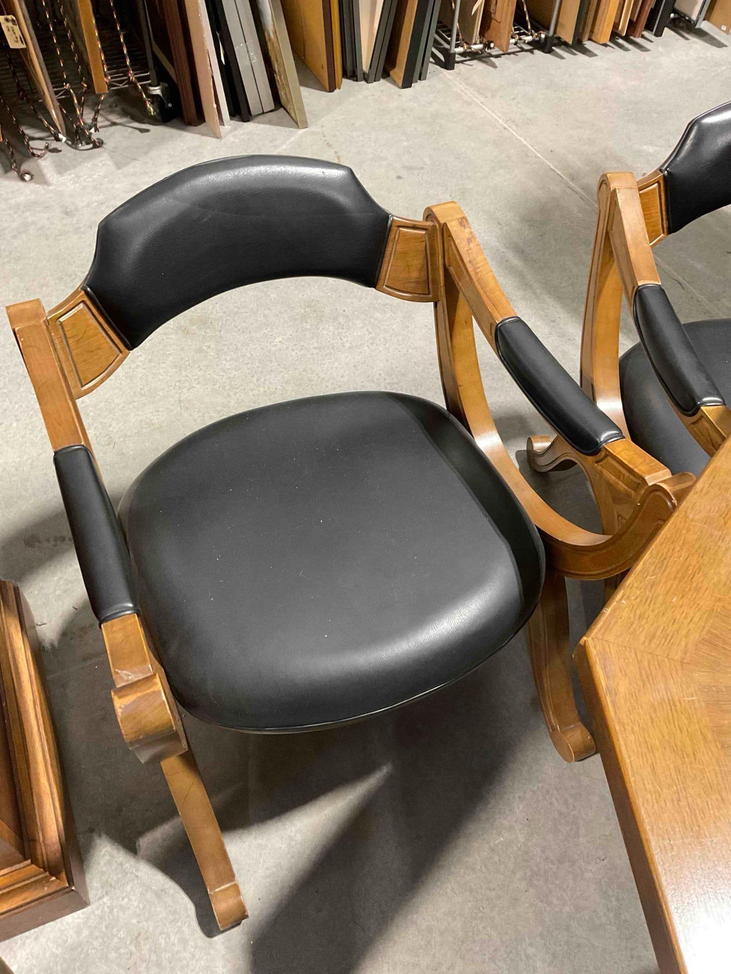 Vintage MC Drexel Esperanto Walnut Veneer Loose Leaf Octagonal Table w/ 4 pc Chairs. See pics. - 6