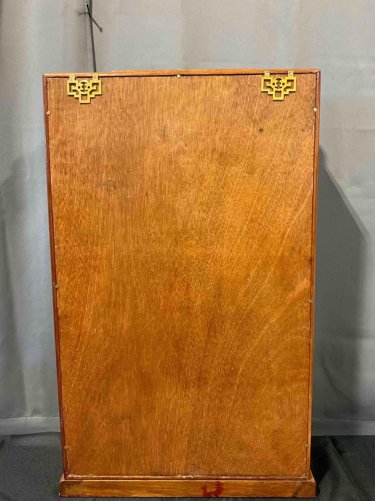 Vintage Asian Style Rosewood Display Cabinet w/ Mirrored Back, Glass Front & Staggered Shelves. - 6