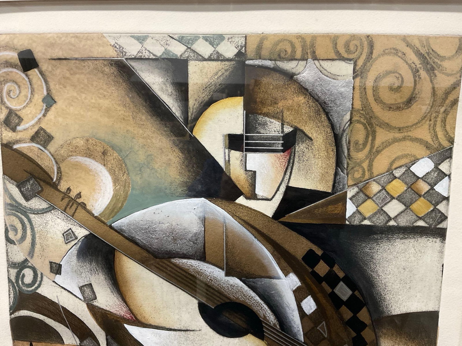 Framed Lithograph titled Jazz Blues II 22/200 Ed. II by J.A.Grassia, Art Deco Abstract piece - 3