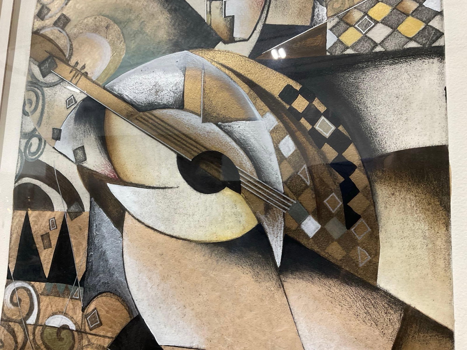 Framed Lithograph titled Jazz Blues II 22/200 Ed. II by J.A.Grassia, Art Deco Abstract piece - 7