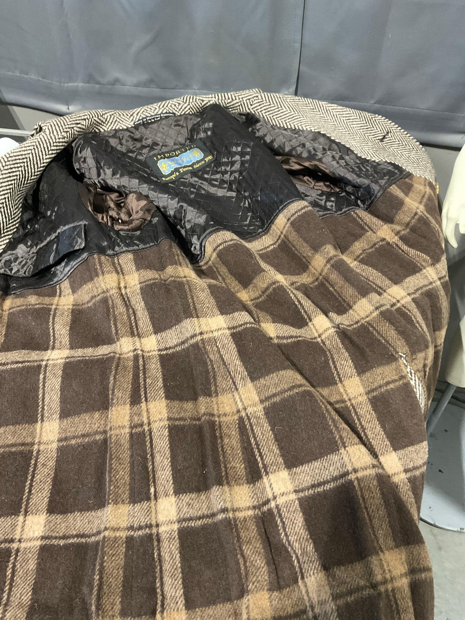 Mens Lodenfrey Herringbone Tweed Wool Coat, 45 inches long, 18.5 inches wide - 5