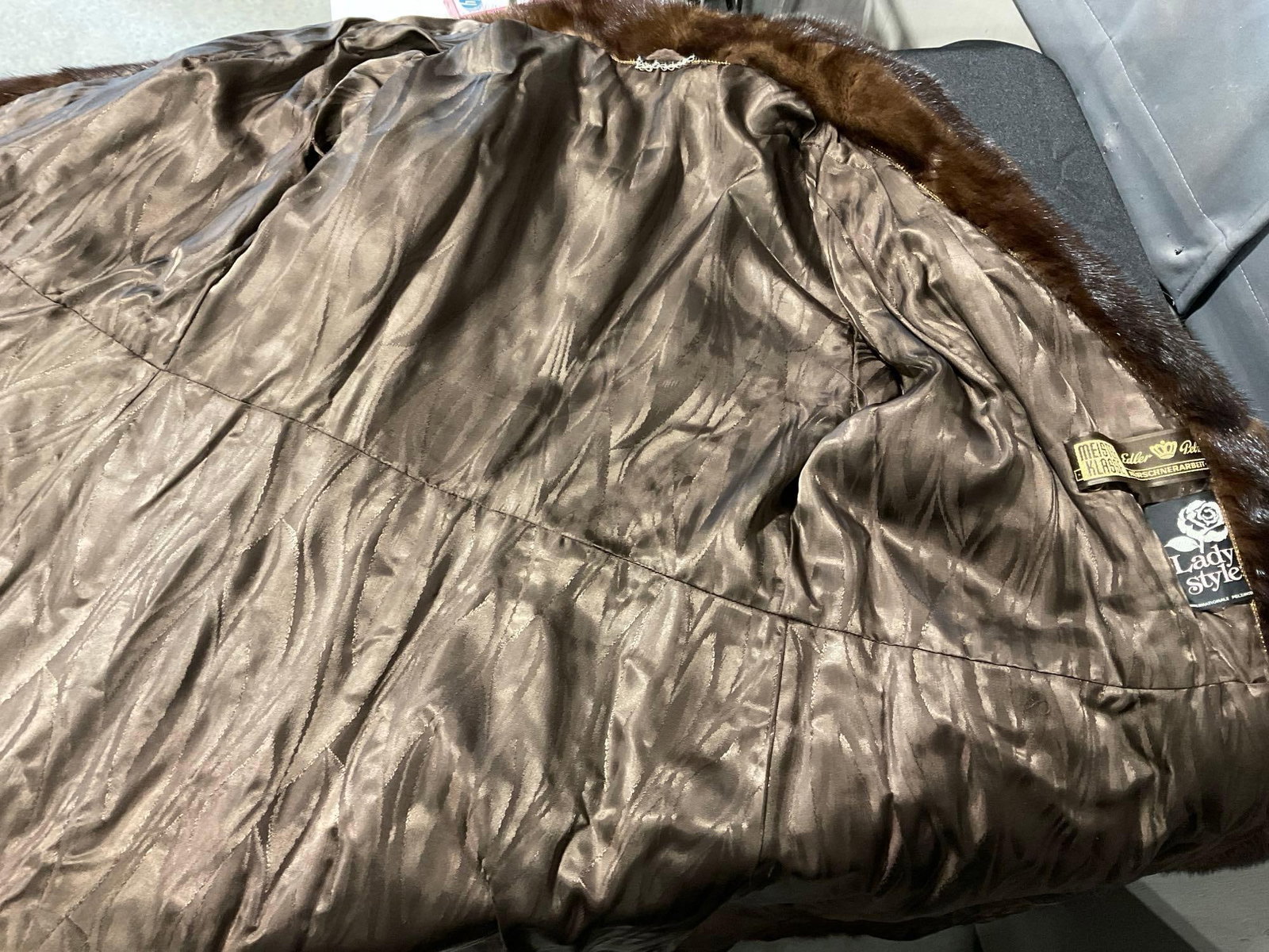 Vintage Dark Brown German Lady Style Mink Fur Coat, 49 inches long, 18 inches wide - 7