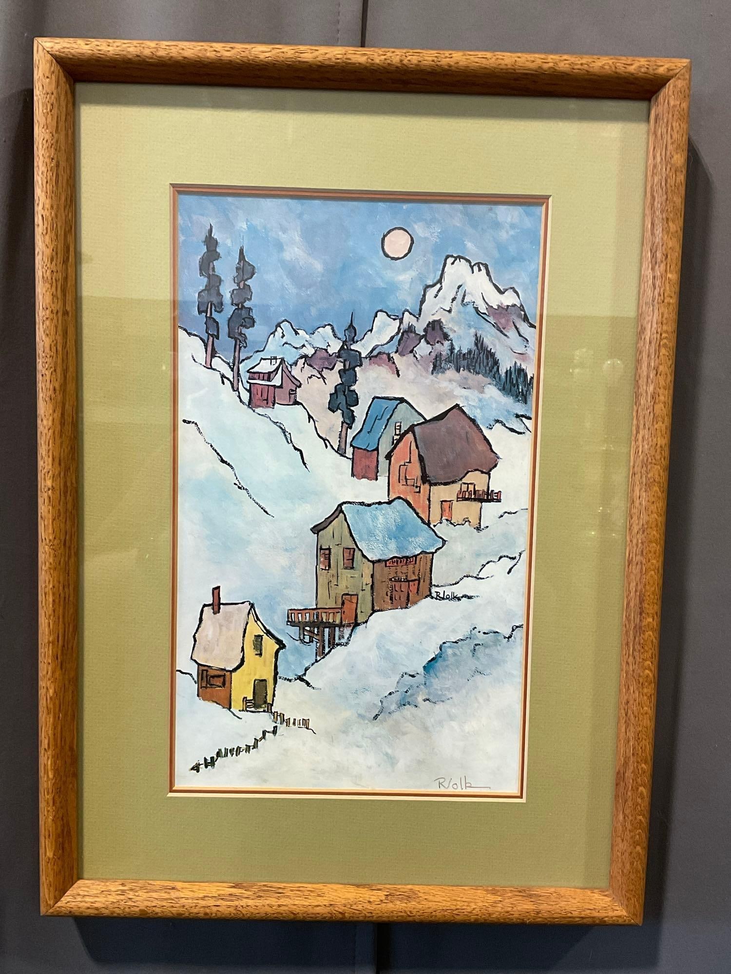Framed Signed Lithograph titled Bismark by Ruth Volkmann, 21x15 inches - 2