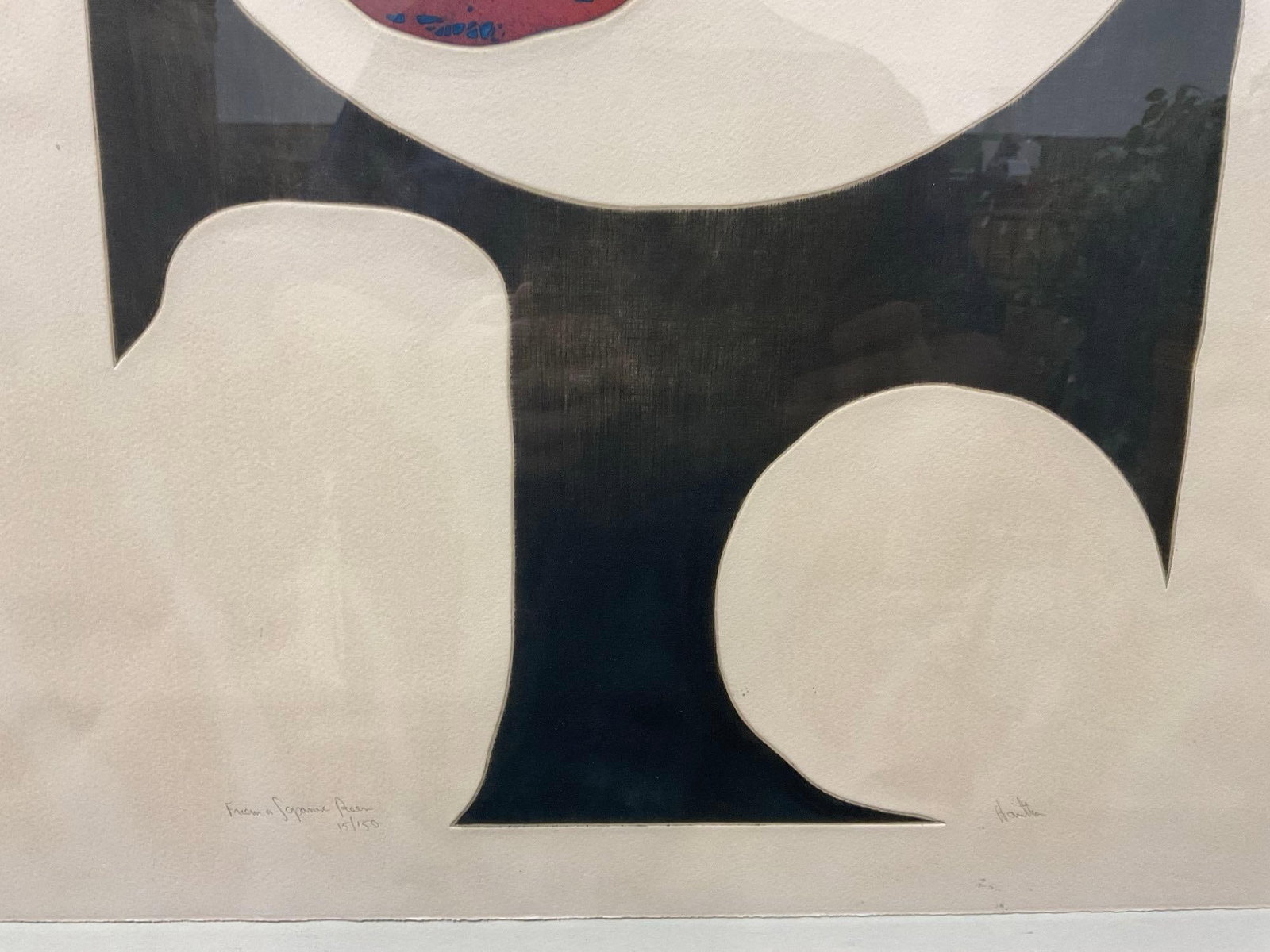 Framed Lithograph, Signed & #d 15/150, Abstract, 37h x 26w x 3d inches - 5