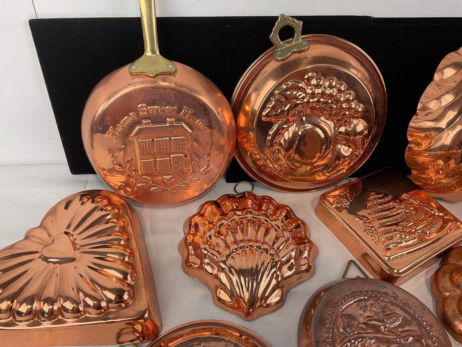 12 Jelly Molds, Copper toned aluminum pieces, Lobster, Heart, Shell, & more shapes - 2