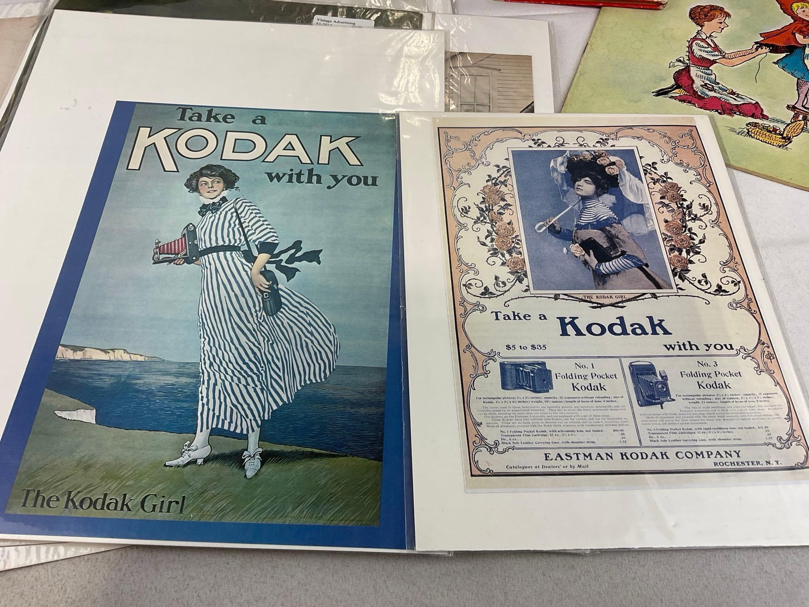 Variety of Magazine Advertisements, Kodak, Volkswagen, Victor Records, 2 Lil Red Riding Hood Books - 2