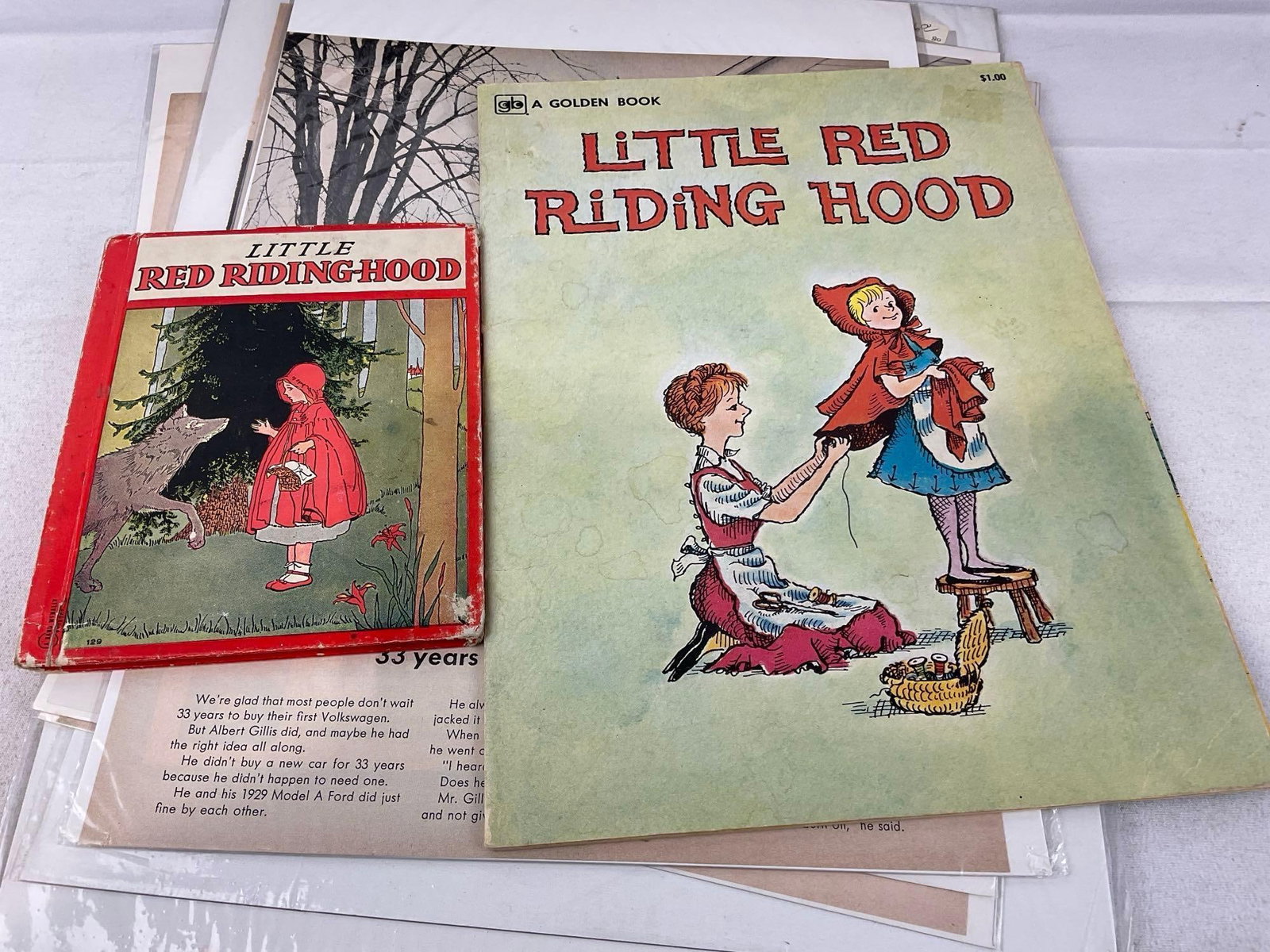 Variety of Magazine Advertisements, Kodak, Volkswagen, Victor Records, 2 Lil Red Riding Hood Books - 5