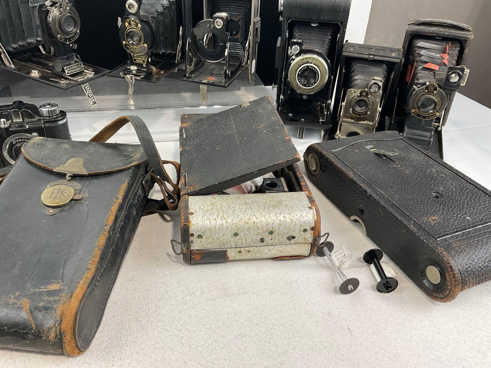 Variety of Early 20th Century Cameras, Korona V, Beacon, Kodak Eastman Co, & more - 3