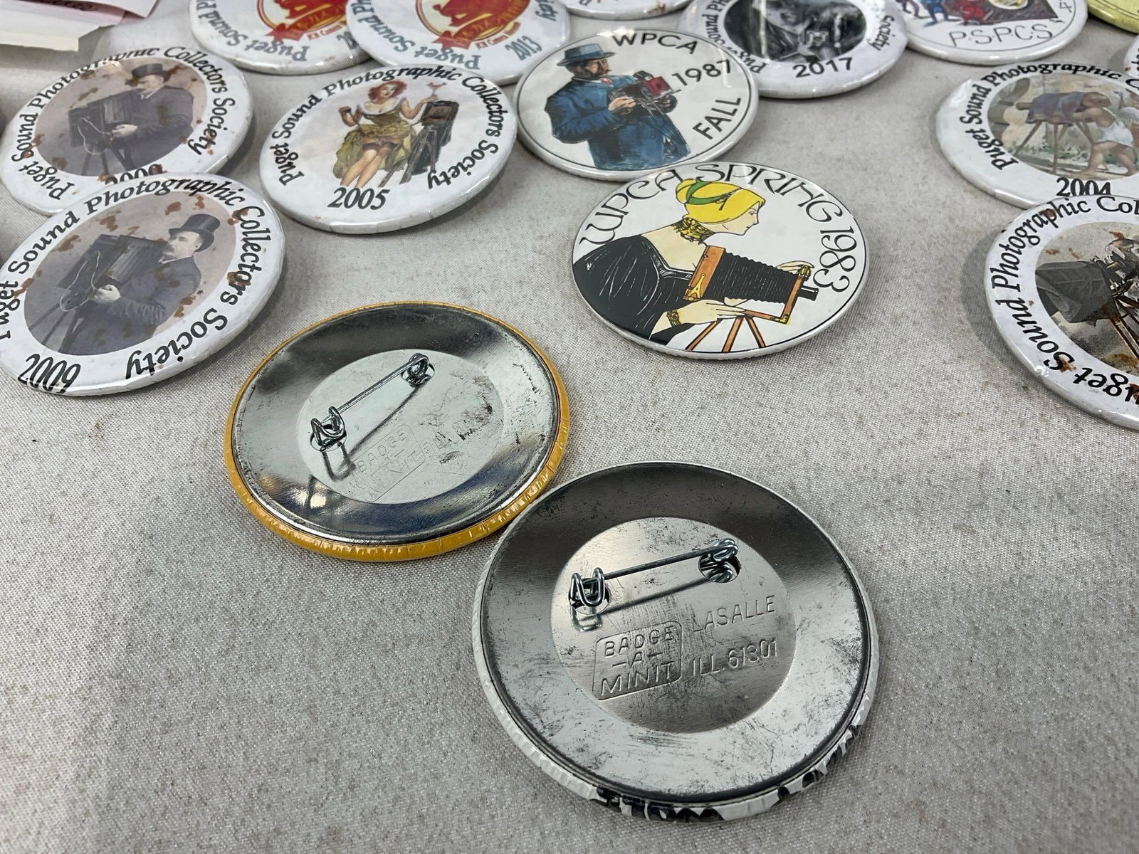 Collection of 43 Puget Sound Photographic Collectors Society Buttons, from around 1980 to 2017 - 5