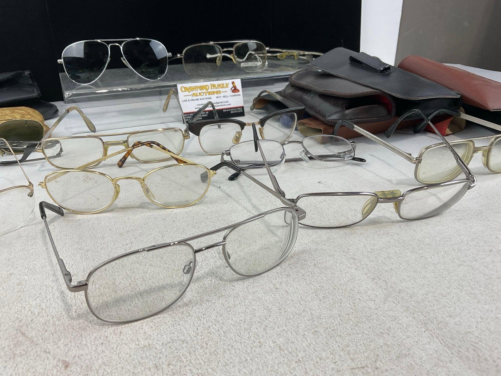 Collection of 15 Vintage Eyeglasses & Glasses Holders, various styles, & prescriptions - 2