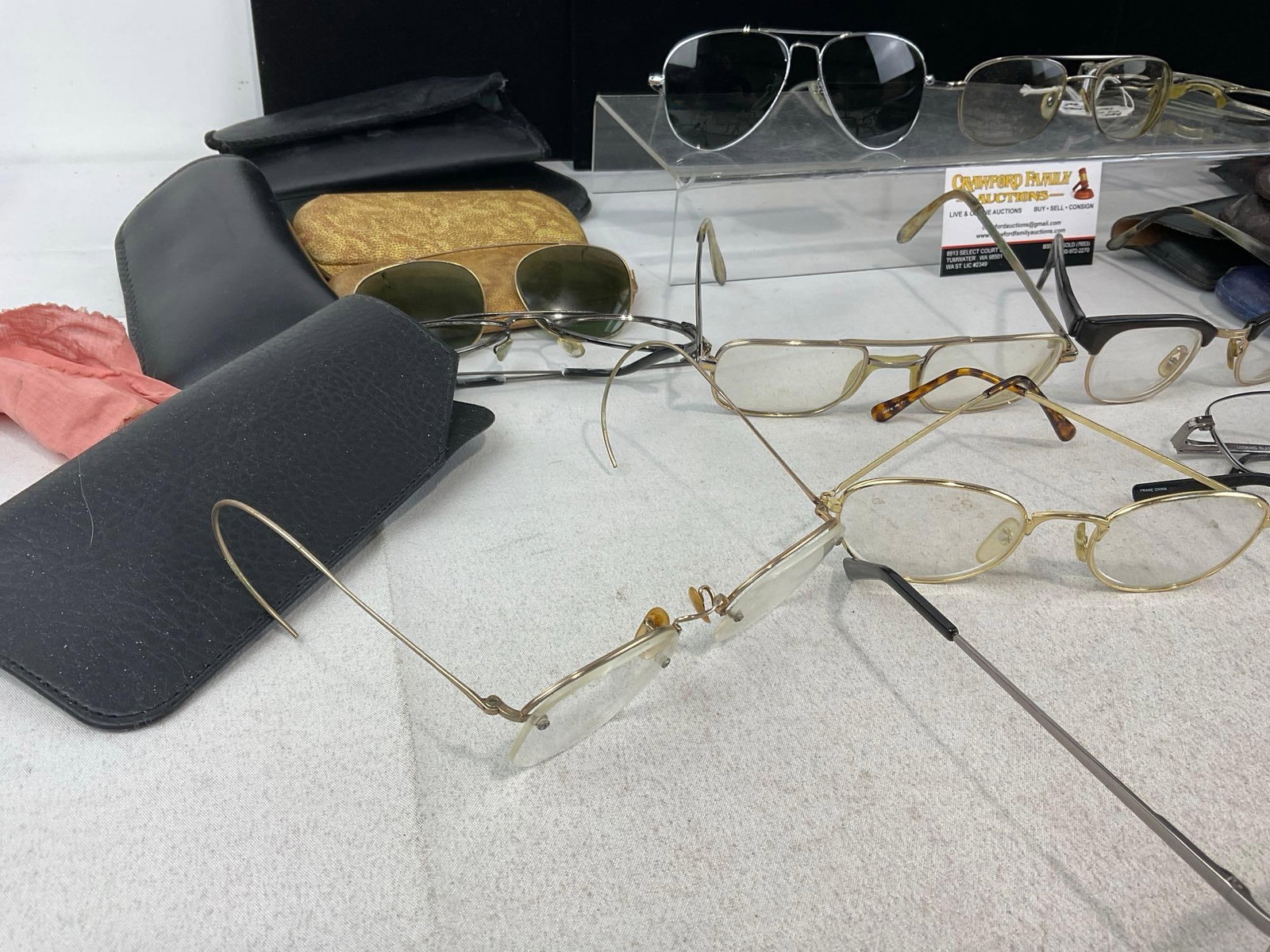 Collection of 15 Vintage Eyeglasses & Glasses Holders, various styles, & prescriptions - 3