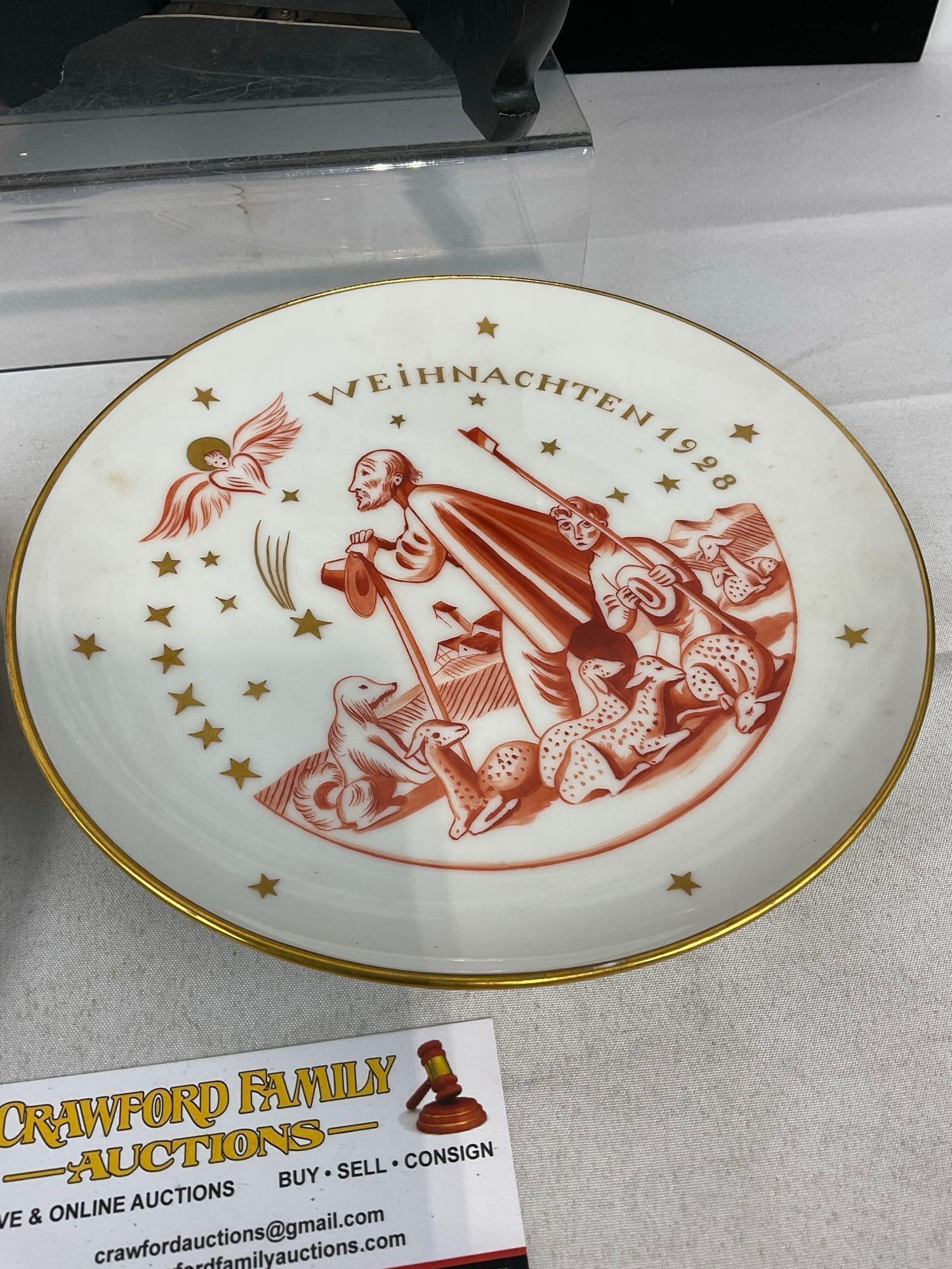 4 KPM Early 20th Century German Plates, Braunschweig & Kreis Teltow, Christmas 1927 & 1928 - 3