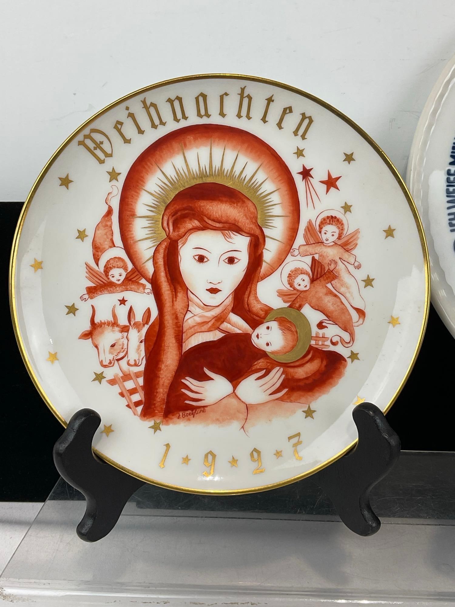 4 KPM Early 20th Century German Plates, Braunschweig & Kreis Teltow, Christmas 1927 & 1928 - 4