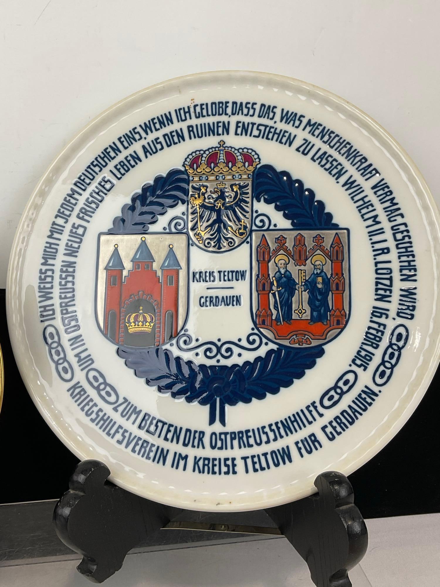 4 KPM Early 20th Century German Plates, Braunschweig & Kreis Teltow, Christmas 1927 & 1928 - 5
