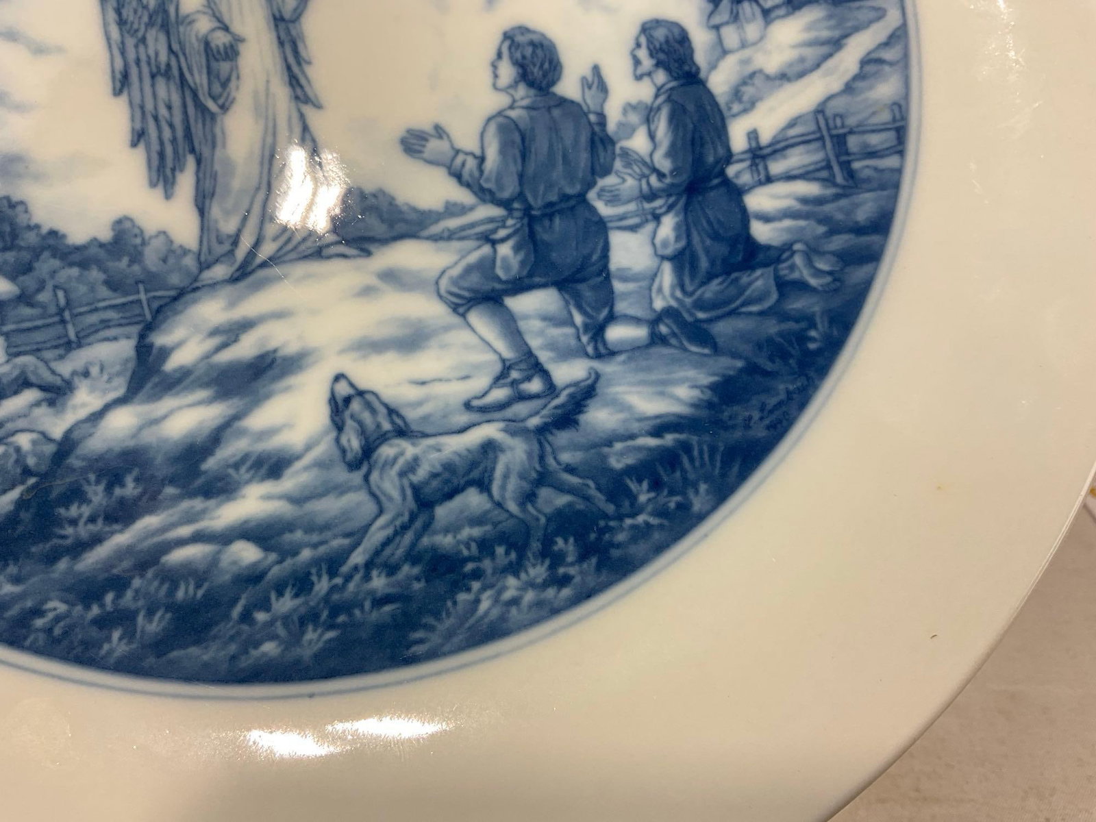 3 Vintage German Meissen Porzellan Blue & White Plates, 1940-54, Hermann Limbach designs - 7