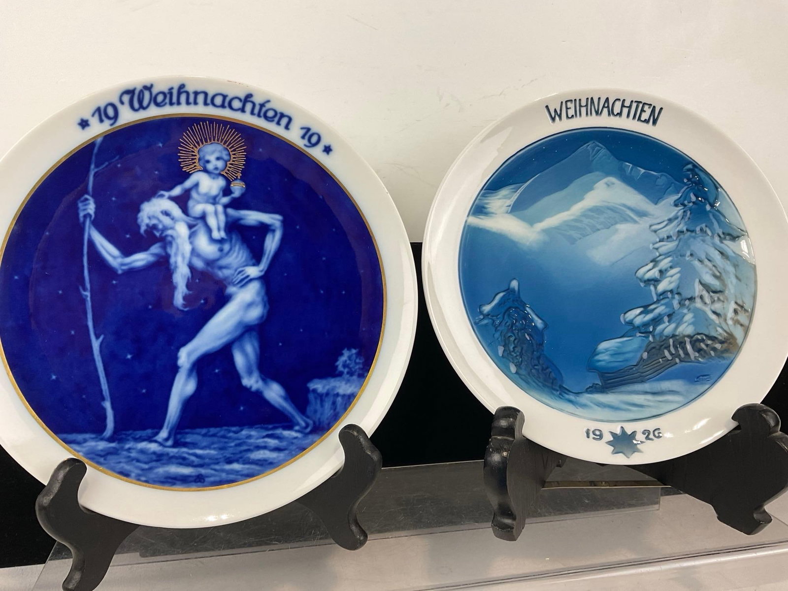 6 German Christmas Rosenthal Porcelain Plates, Blue & White, 1918, 1919, 1920, 1924, 1932, 1937 - 2
