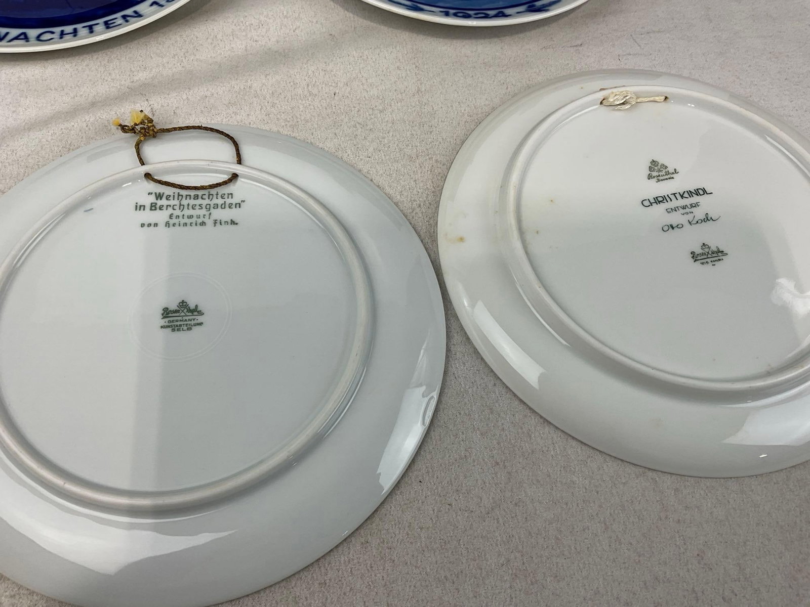 6 German Christmas Rosenthal Porcelain Plates, Blue & White, 1918, 1919, 1920, 1924, 1932, 1937 - 4