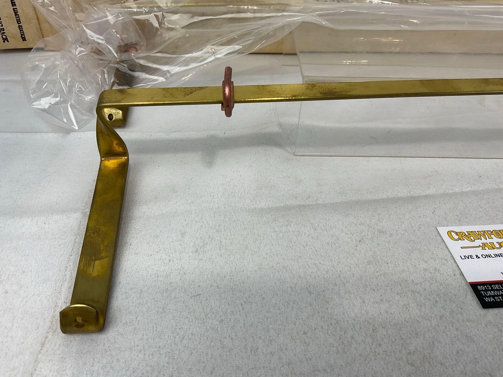 NIB Pair of Revere Ware Solid Brass Hanging Racks, 22 inch long 3 Copper hangers #8021 - 2