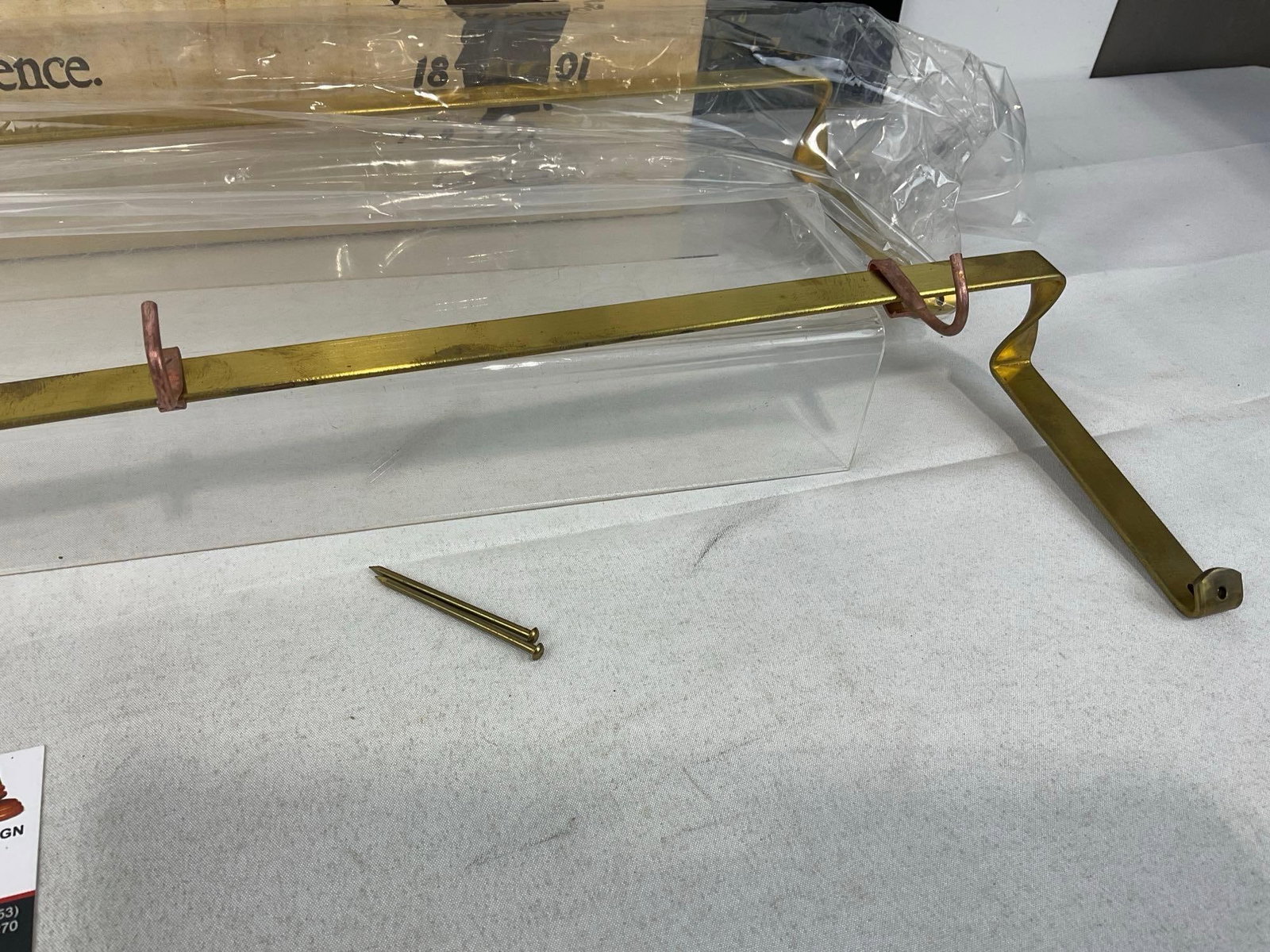 NIB Pair of Revere Ware Solid Brass Hanging Racks, 22 inch long 3 Copper hangers #8021 - 3