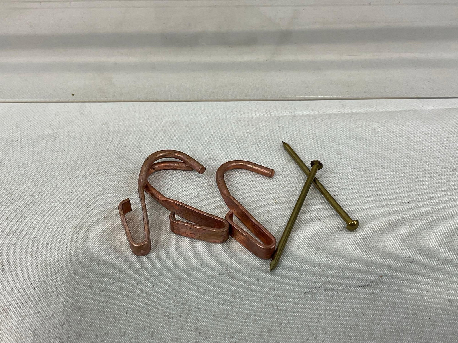 NIB Pair of Revere Ware Solid Brass Hanging Racks, 22 inch long 3 Copper hangers #8021 - 4