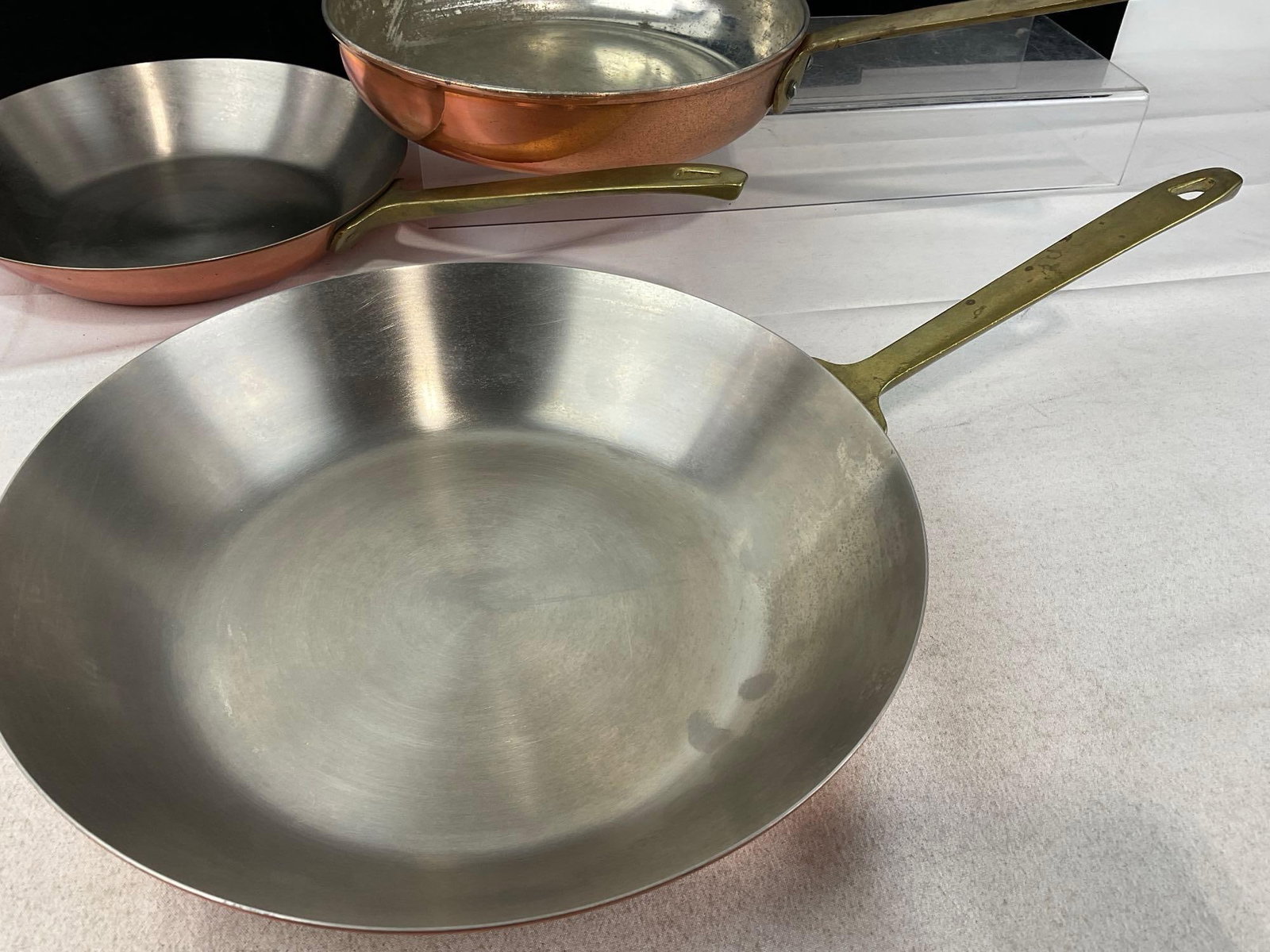5 Revere Ware Limited Edition Solid Copper/Stainless Steel Pans w/Brass Handles - 6