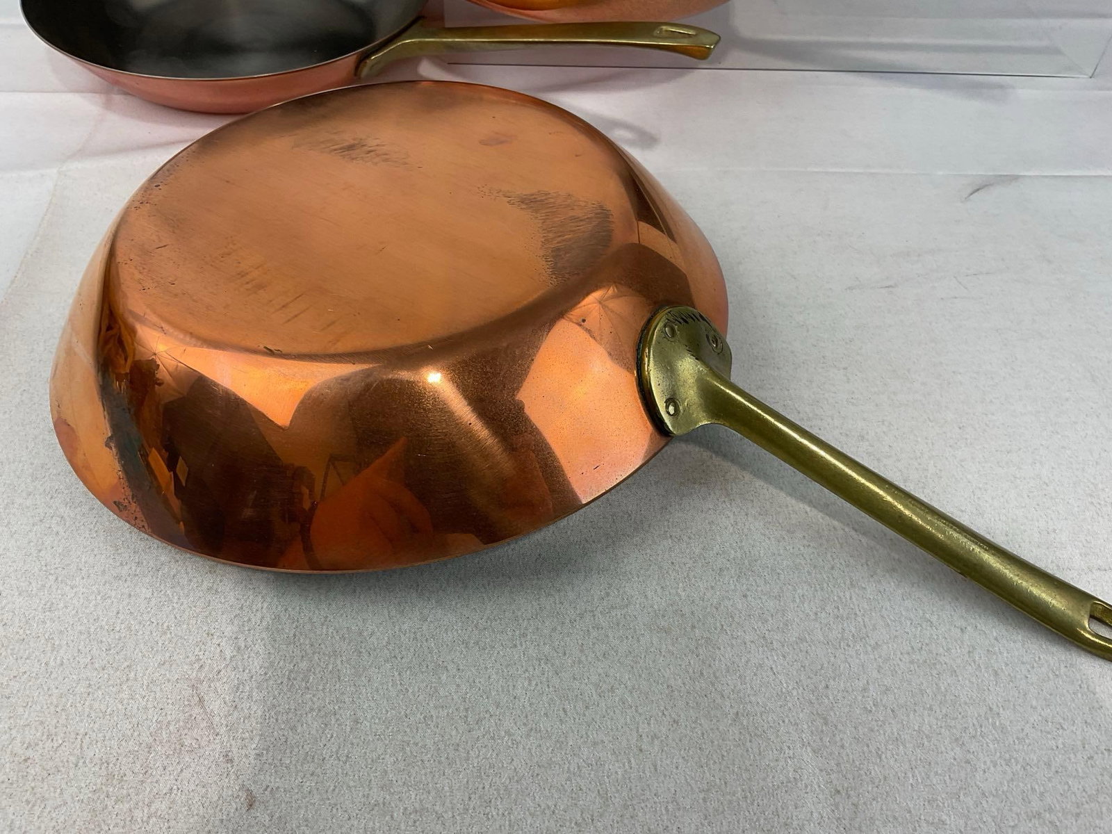 5 Revere Ware Limited Edition Solid Copper/Stainless Steel Pans w/Brass Handles - 7