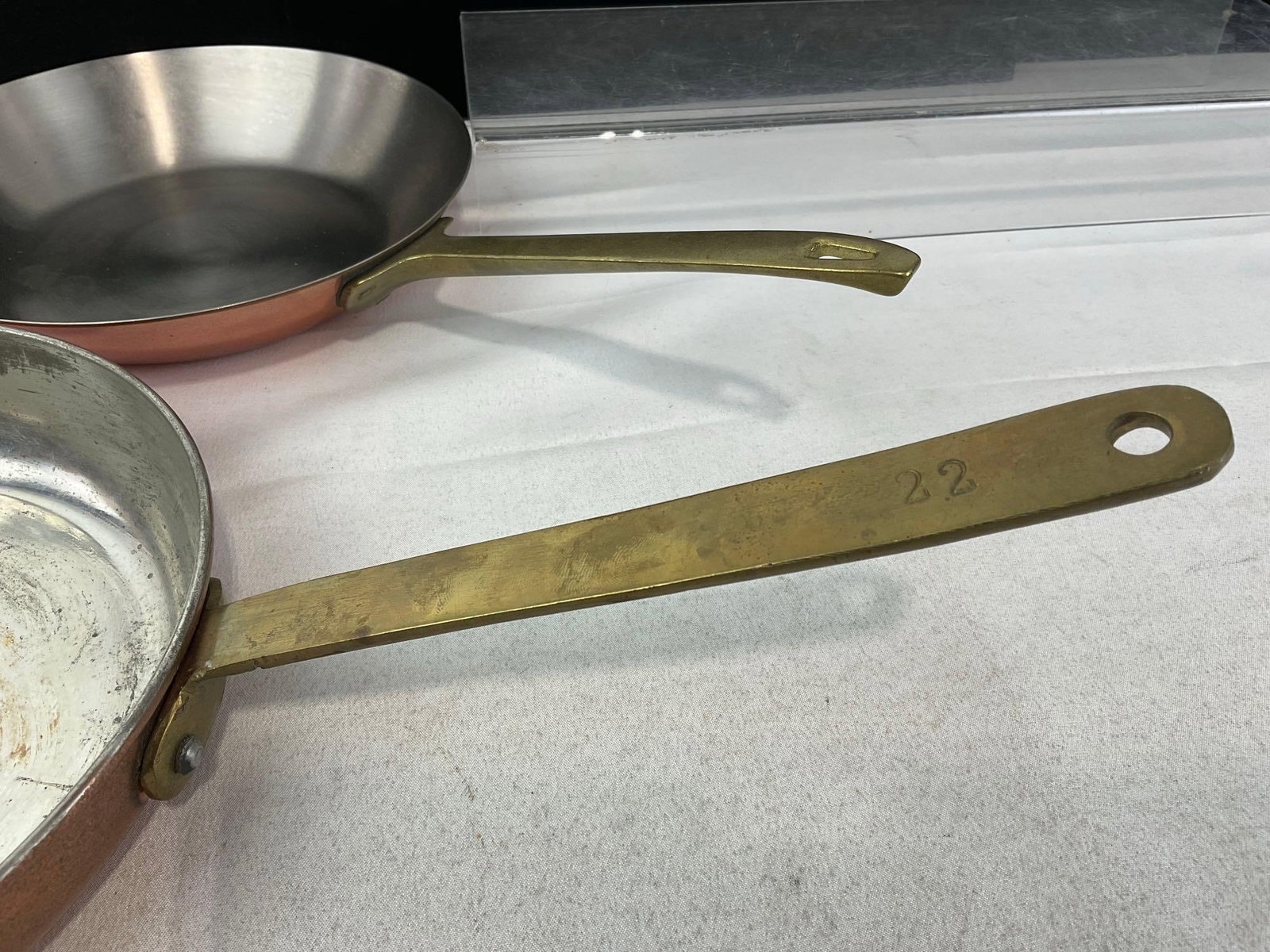 5 Revere Ware Limited Edition Solid Copper/Stainless Steel Pans w/Brass Handles - 9